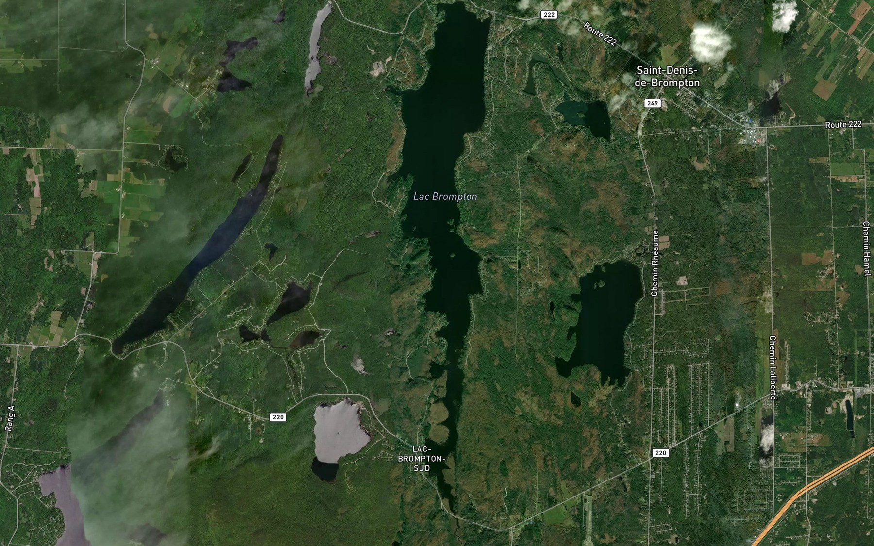 Satellite map of the Lac Brompton