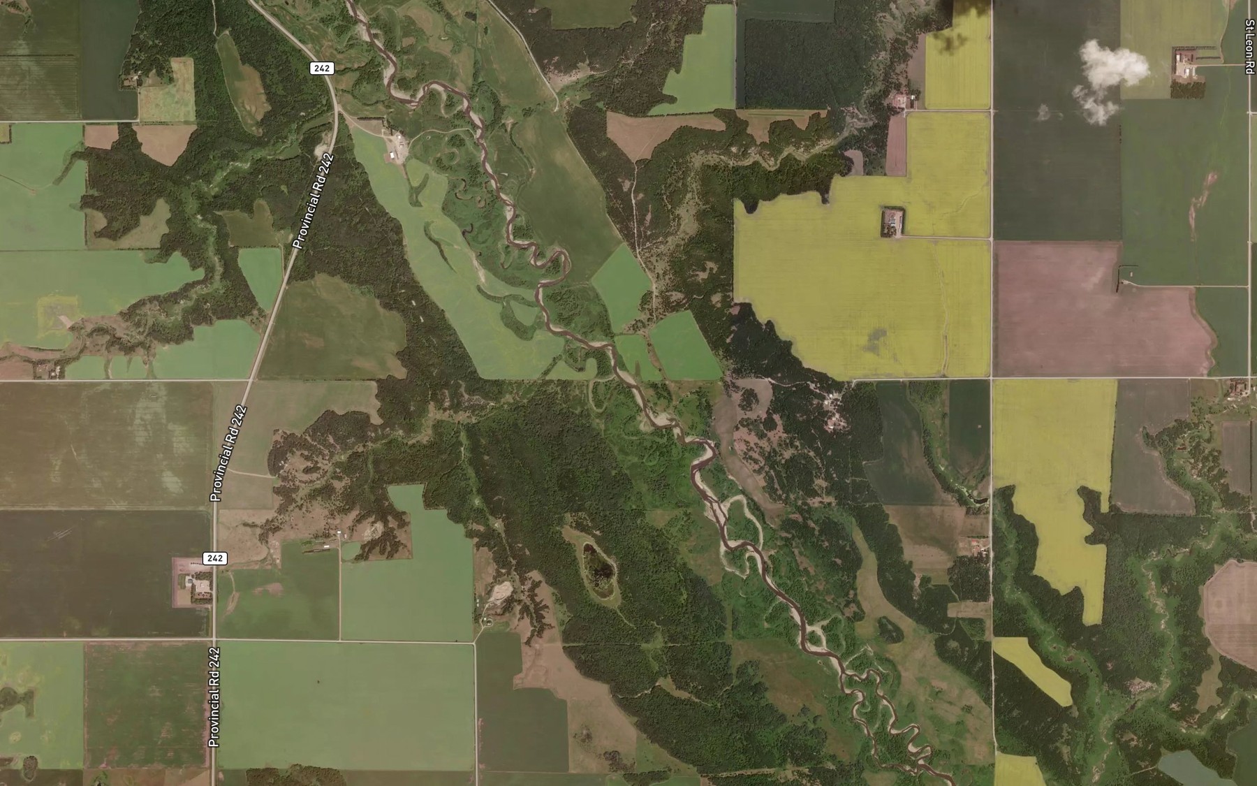 Satellite map of the Cranes Creek