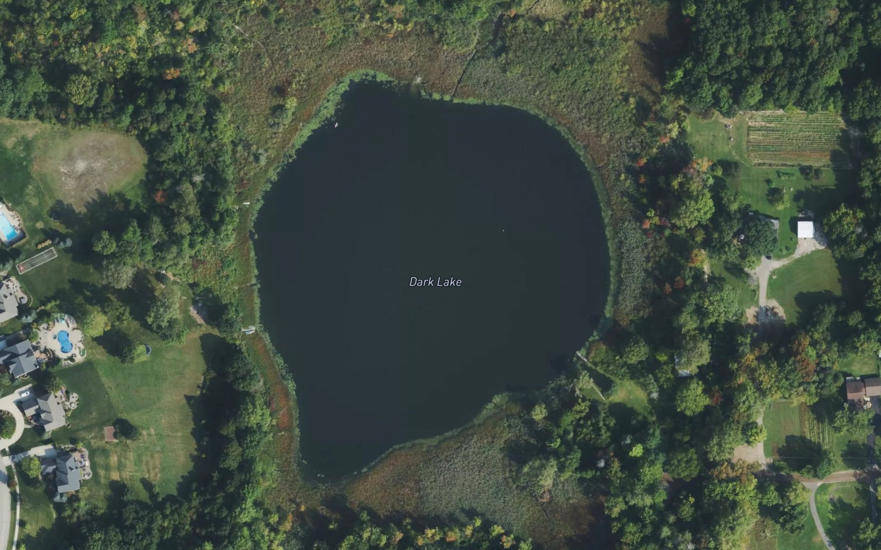 Satellite map of the Dark Lake