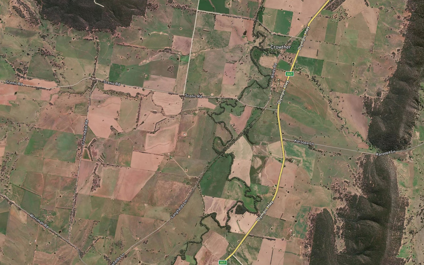 Satellite map of the Crowther Creek