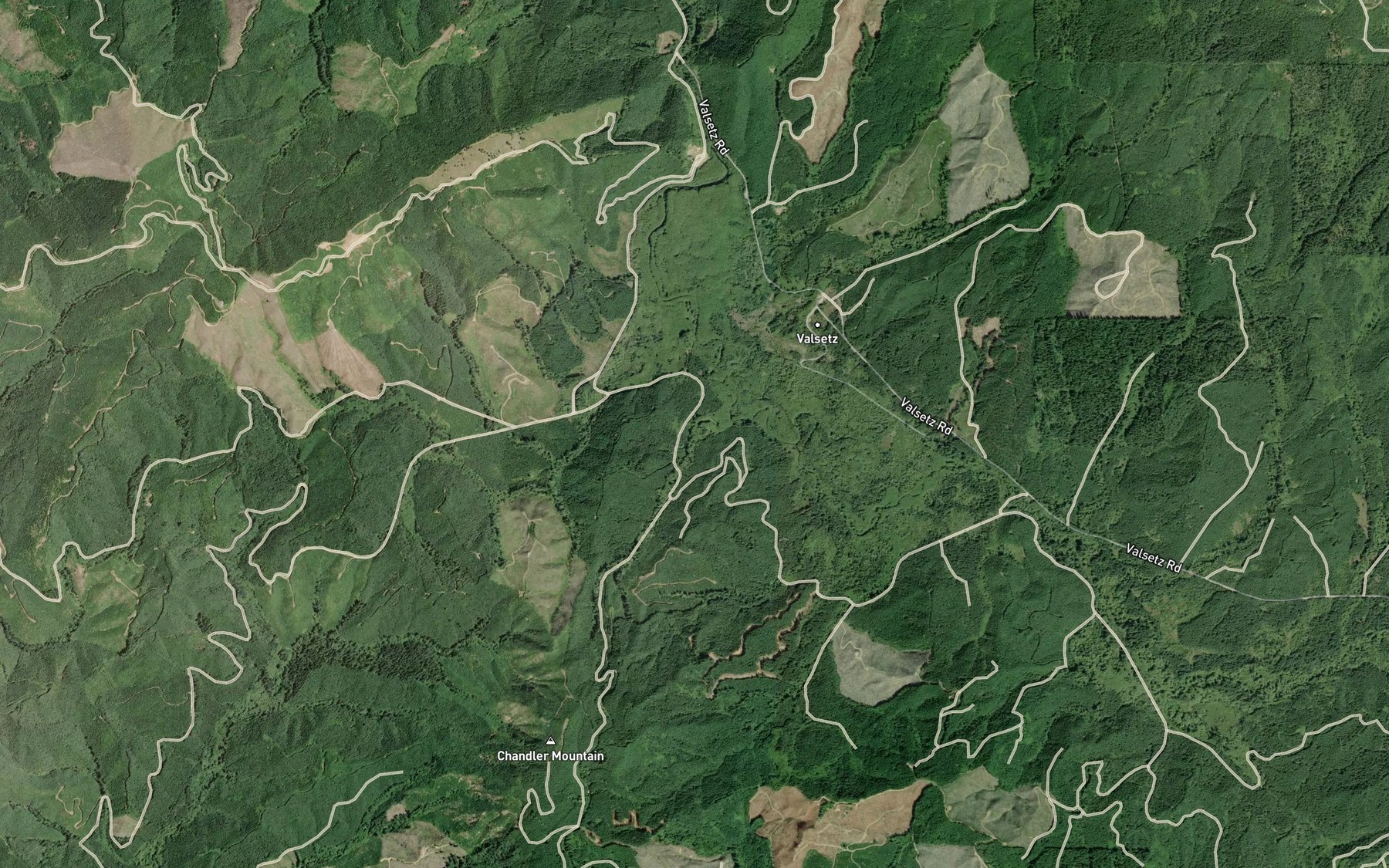 Satellite map of the Found Creek