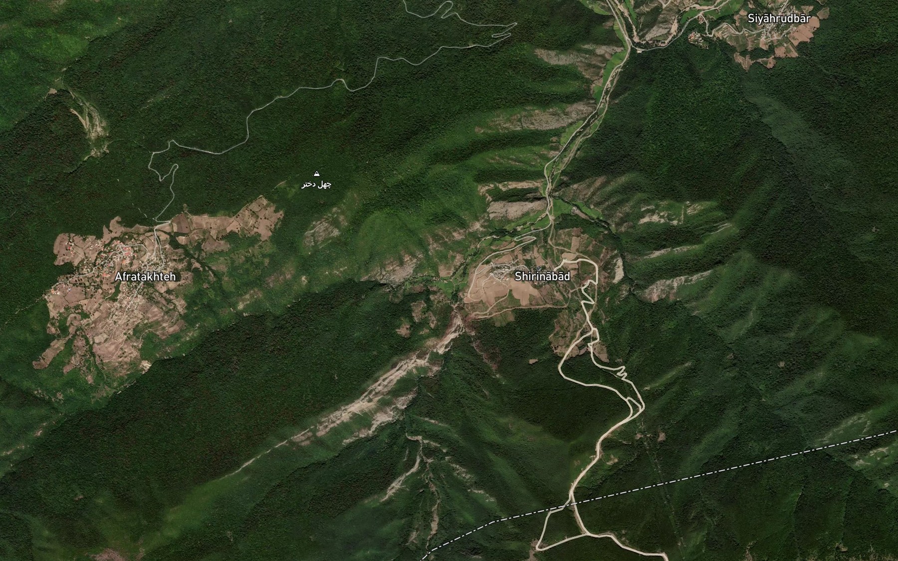Satellite map of the Rudbar-e Afrakhteh