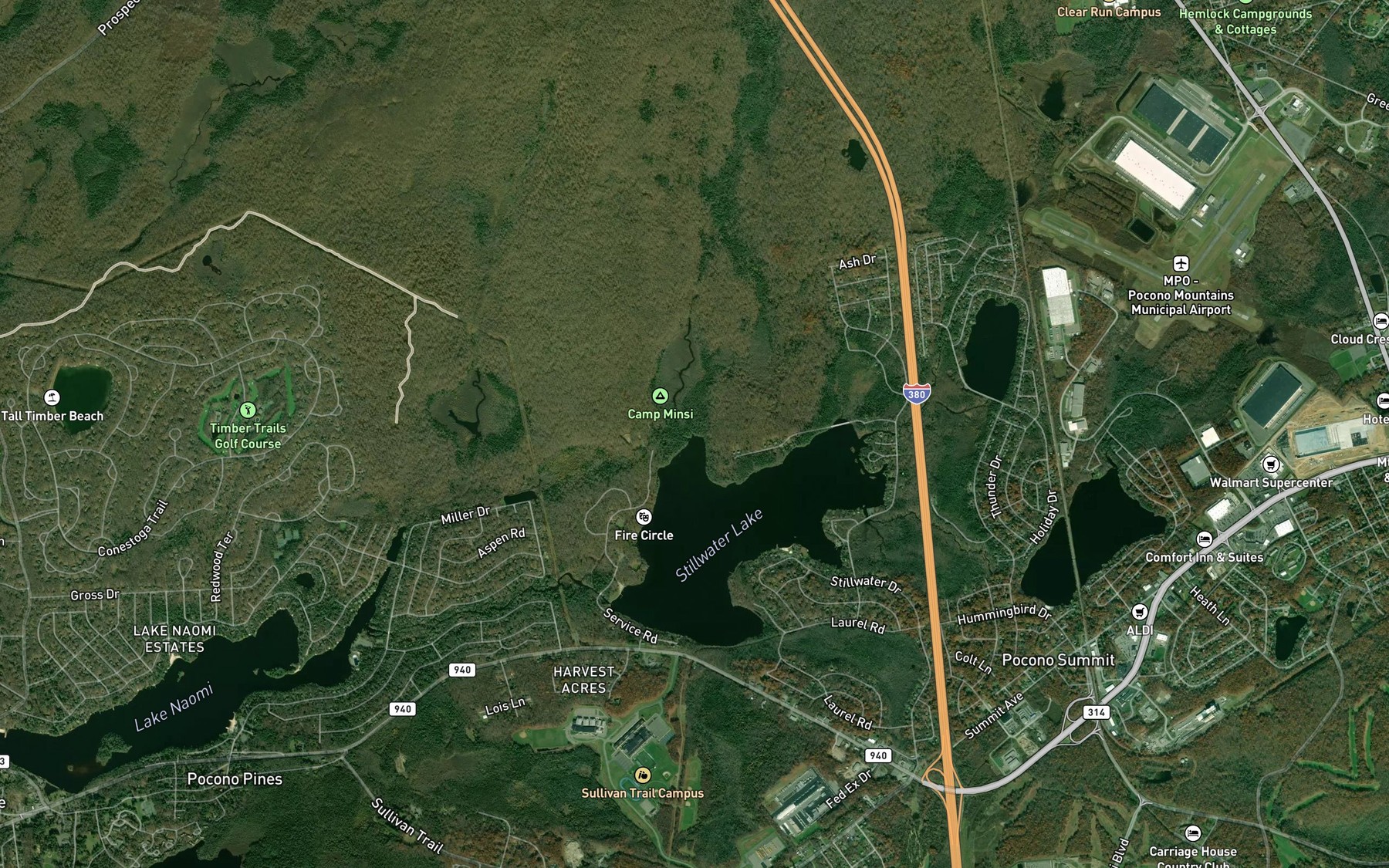 Satellite map of the Dotters Run