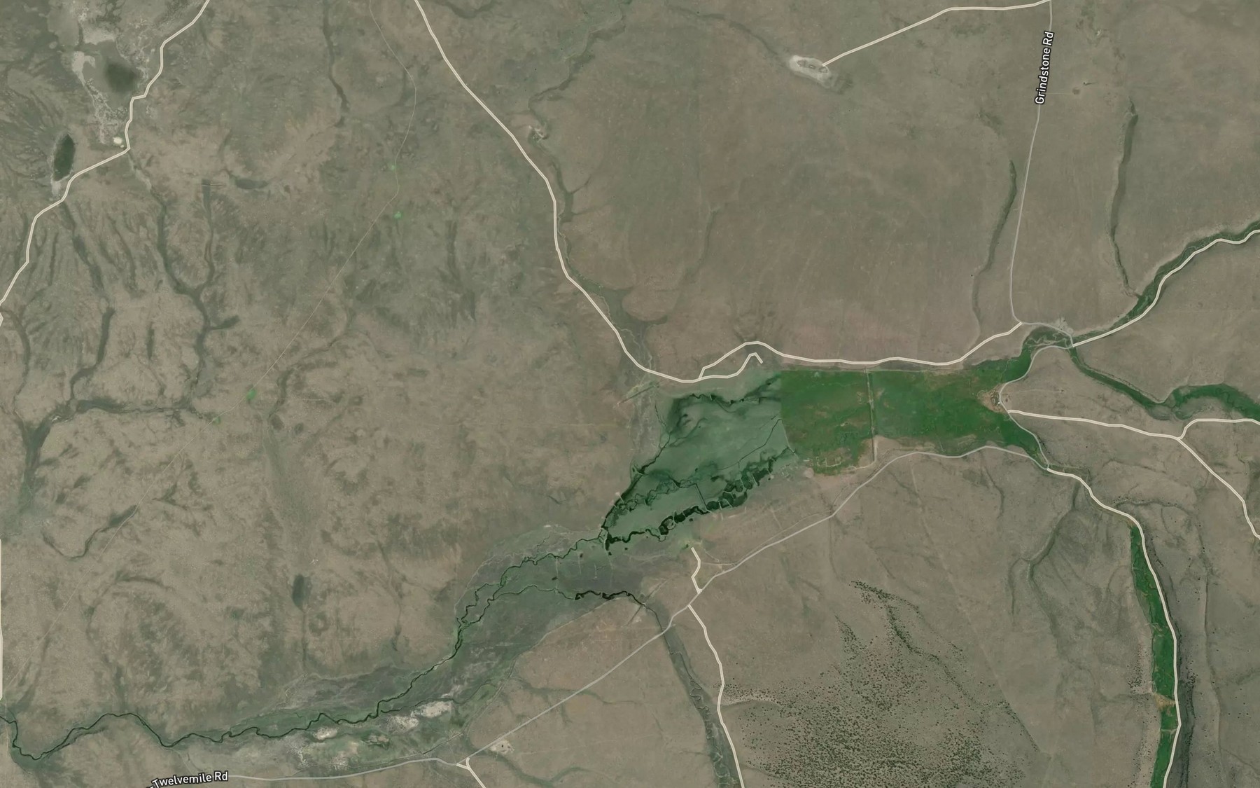 Satellite map of the Twelvemile Reservoir