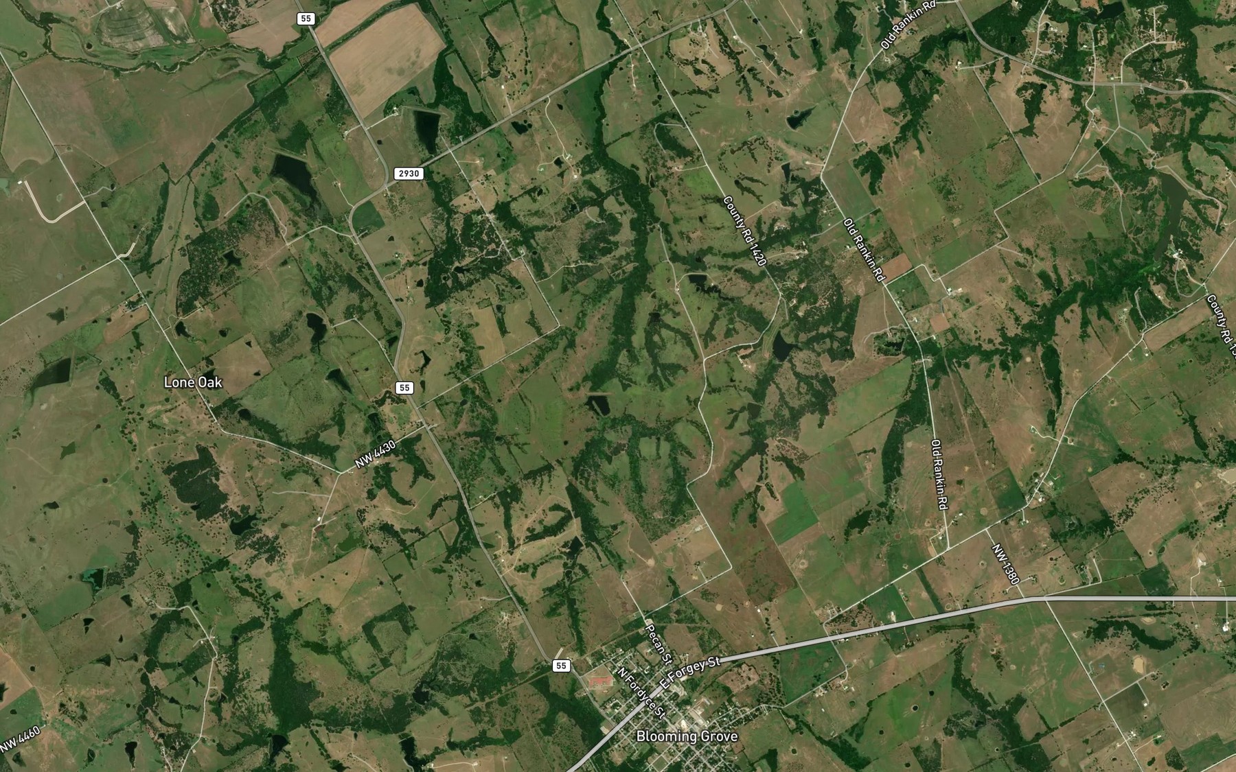 Satellite map of the Soil Conservation Service Site 105a Reservoir