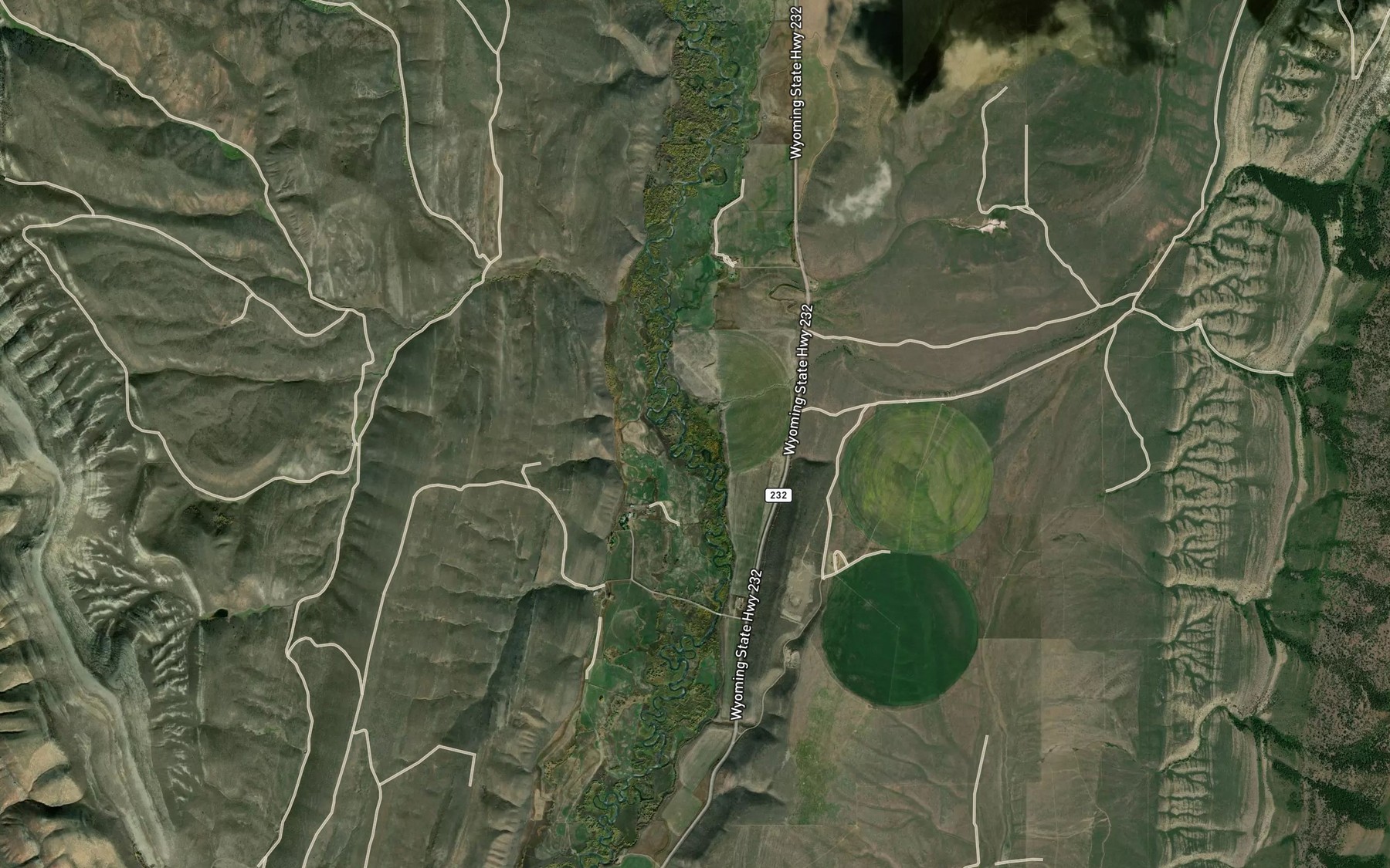 Satellite map of the Grade Canyon Creek