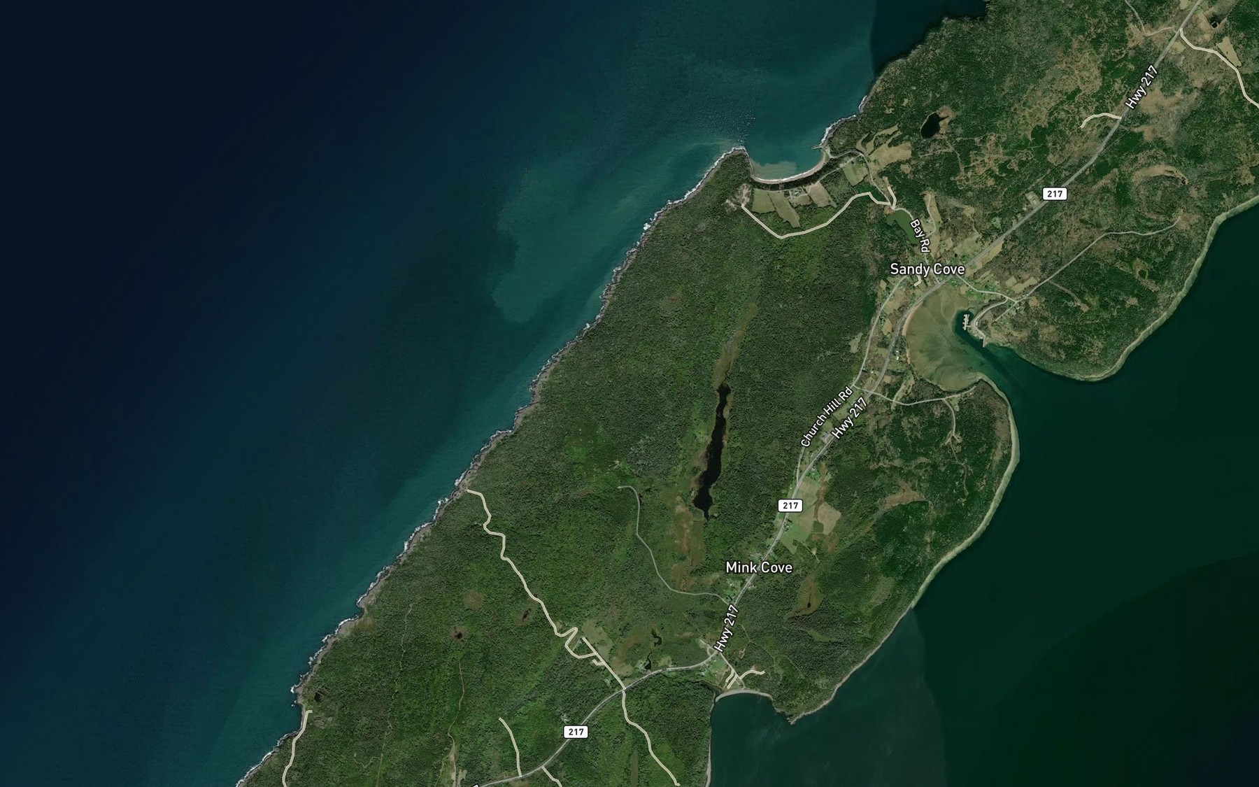 Satellite map of the Featherings Reef