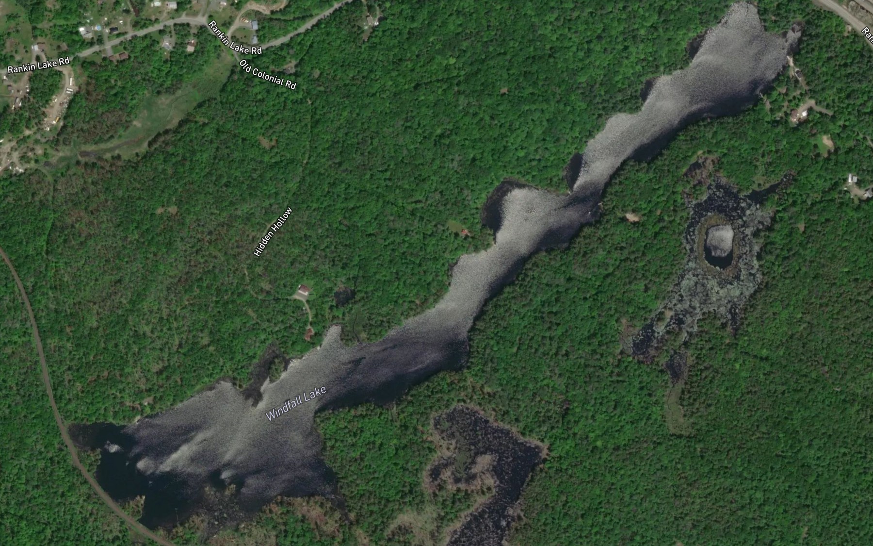 Satellite map of the Windfall Lake