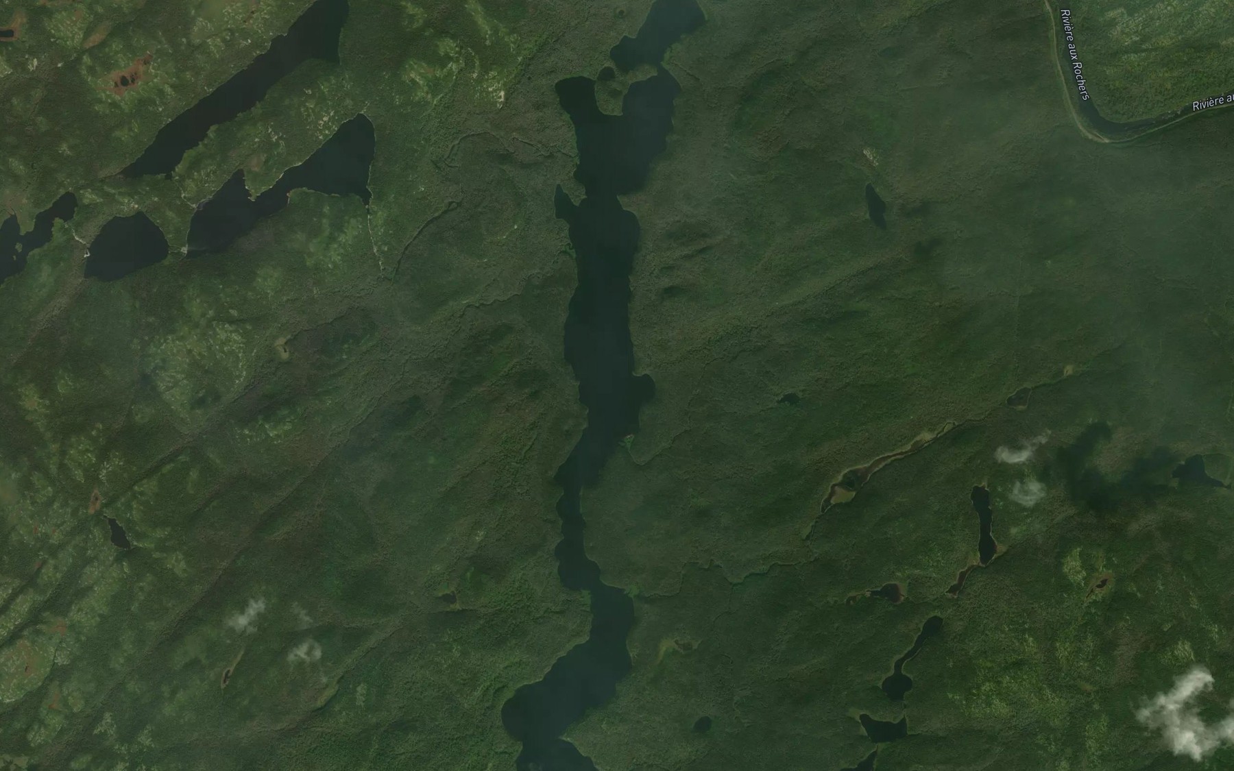 Satellite map of the Lac Quatre Lieues