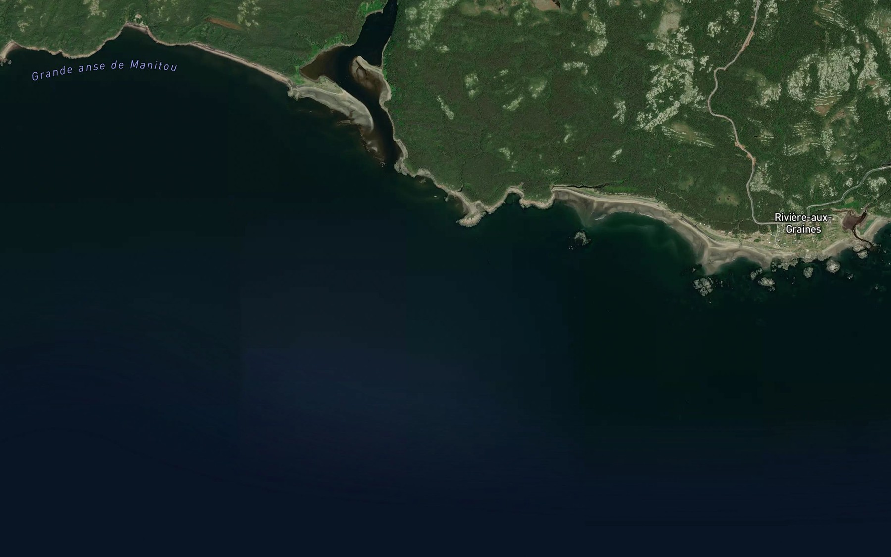 Satellite map of the Anse a Bois Sec