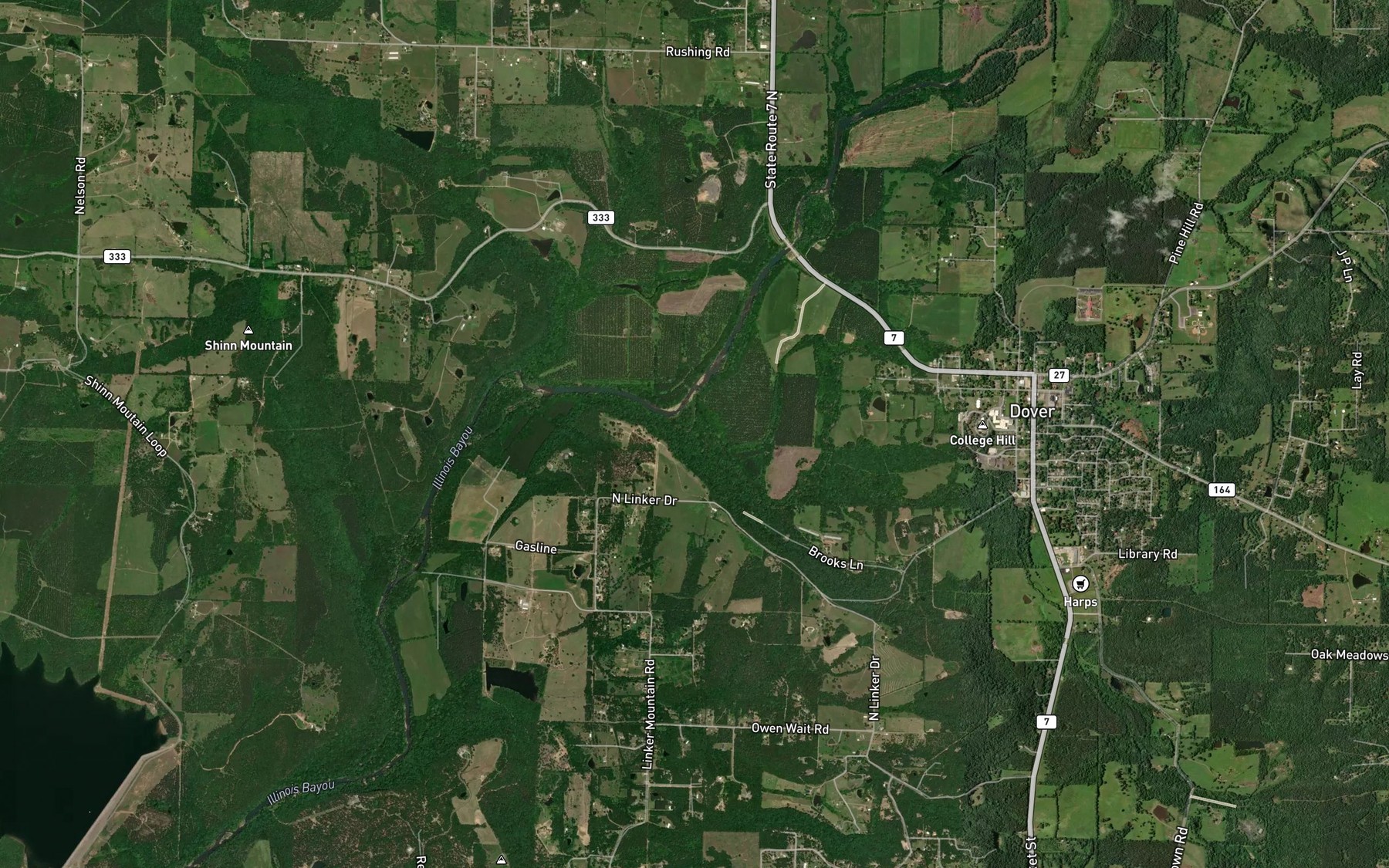 Satellite map of the McCoy Creek
