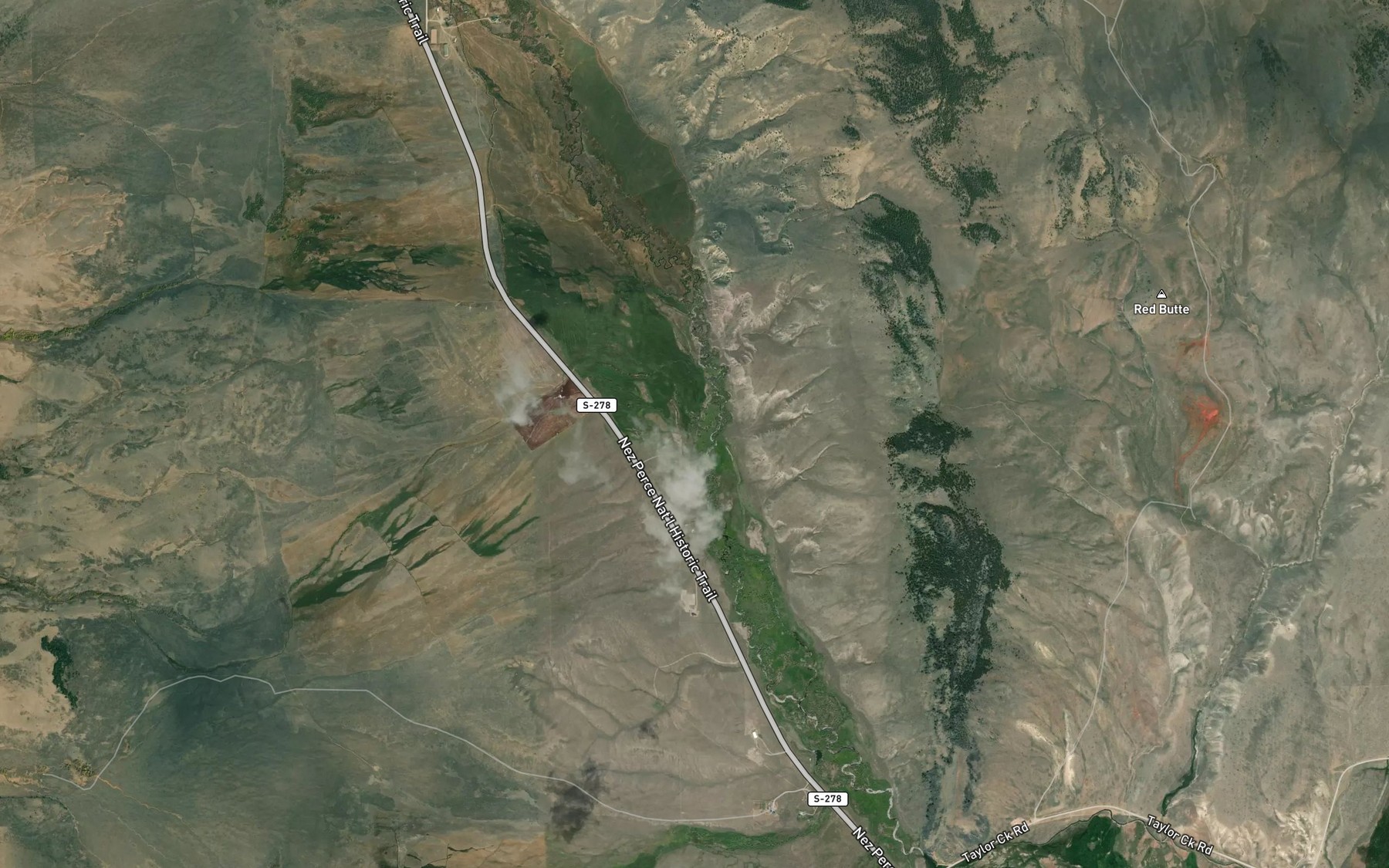 Satellite map of the Mason Creek