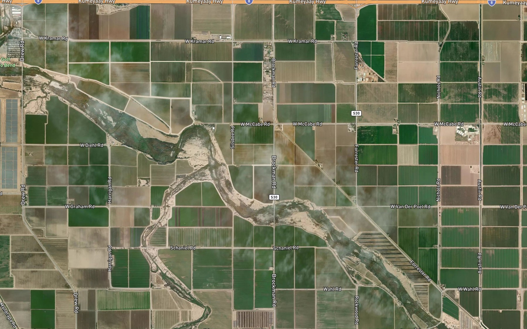 Satellite map of the Elder Lateral Three