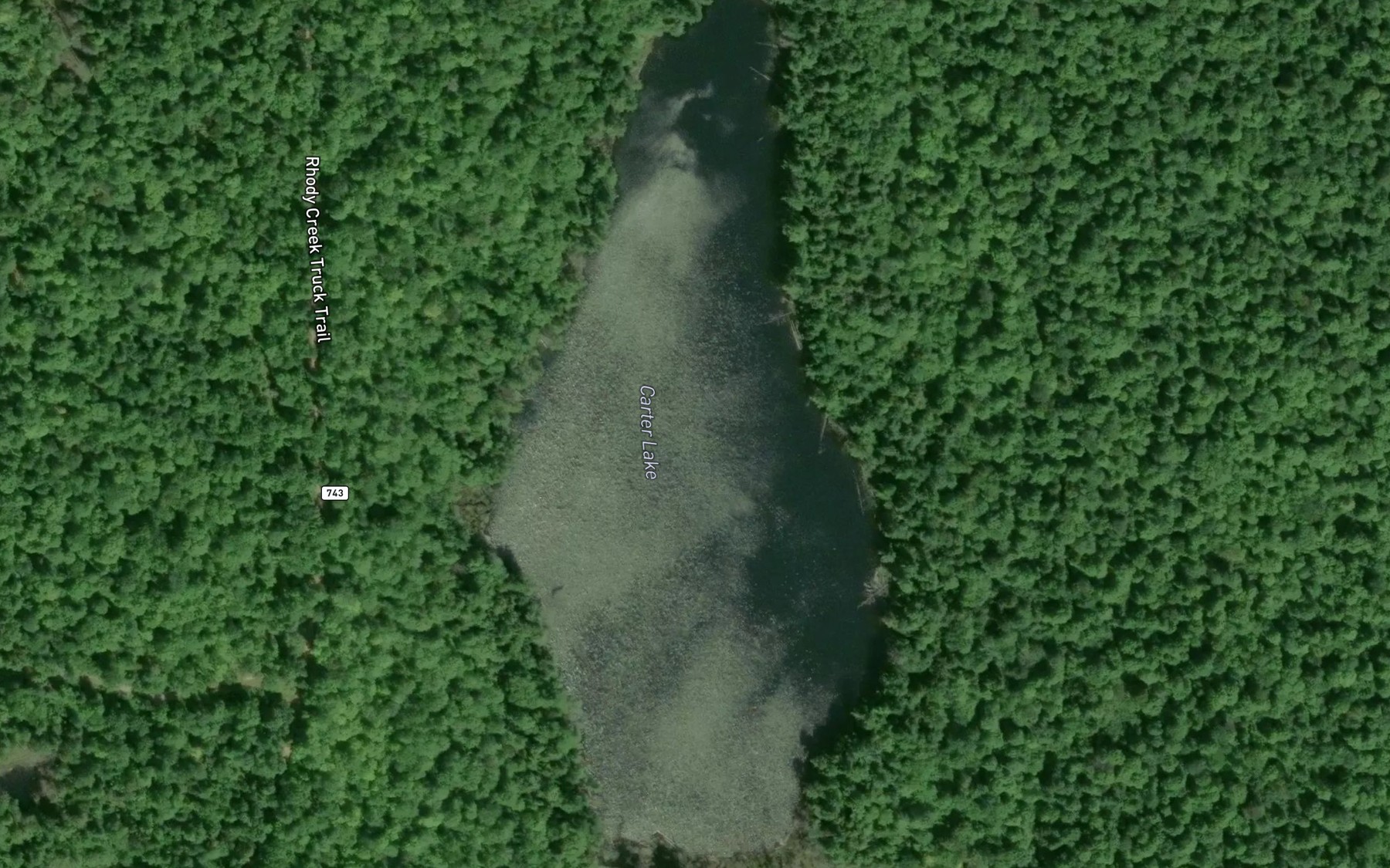 Satellite map of the Carter Lake