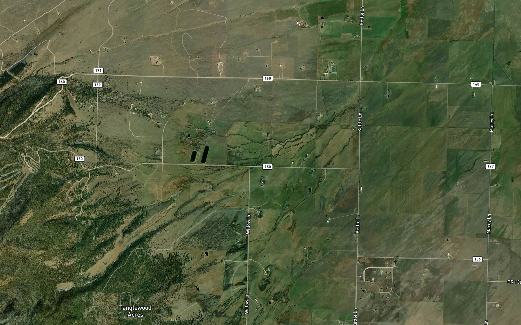Satellite map of the South Taylor Creek