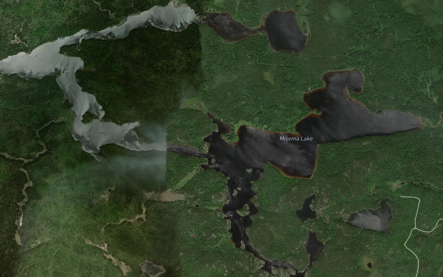 Satellite map of the Little Misema River