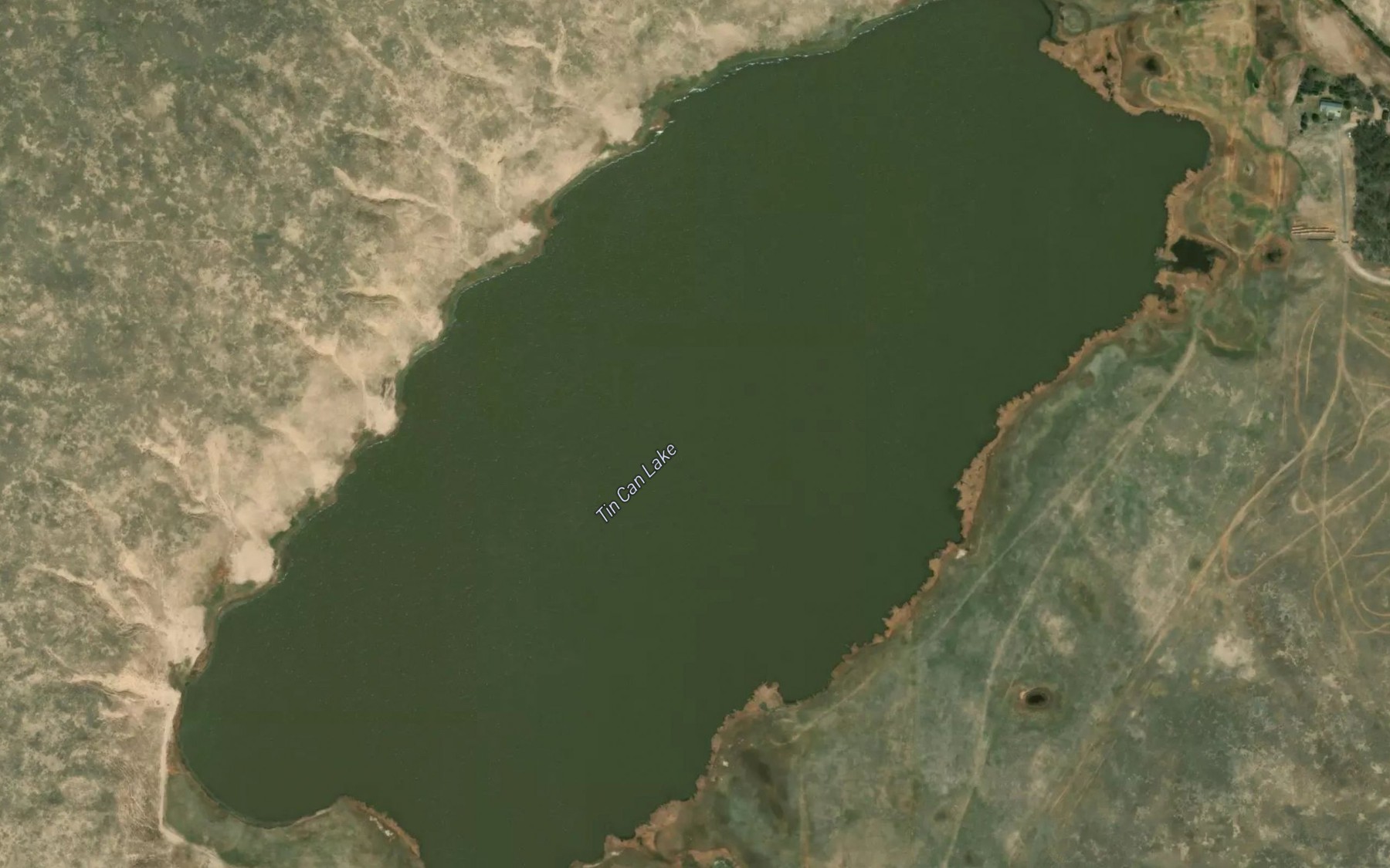 Satellite map of the Tin Can Lake