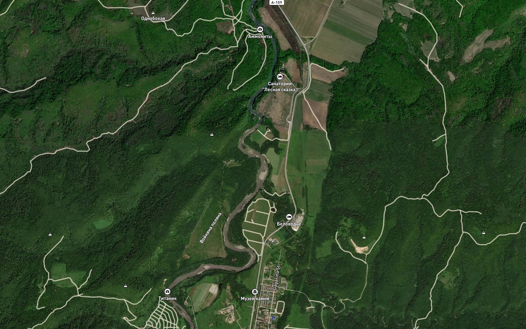 Satellite map of the Sredniy Khodzhokh