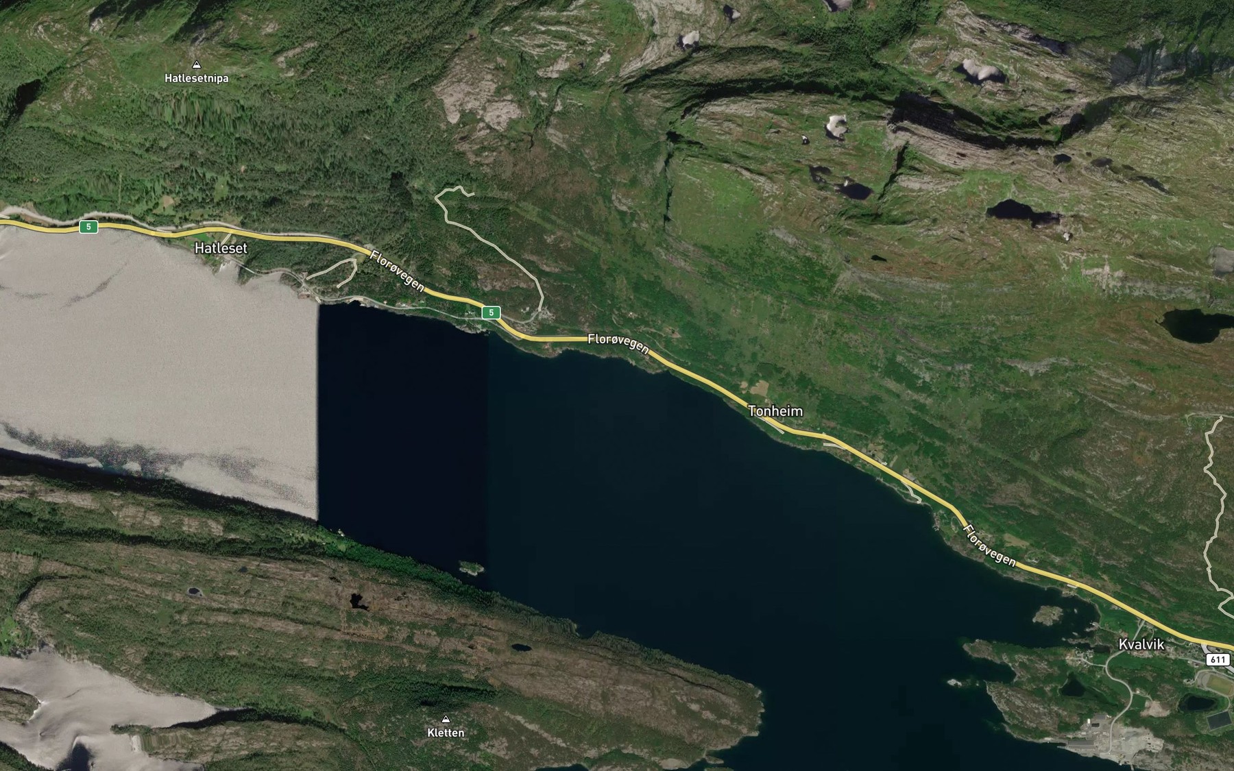 Satellite map of the Strandafjorden