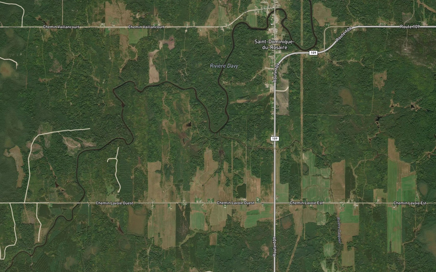 Satellite map of the Ruisseau Dube