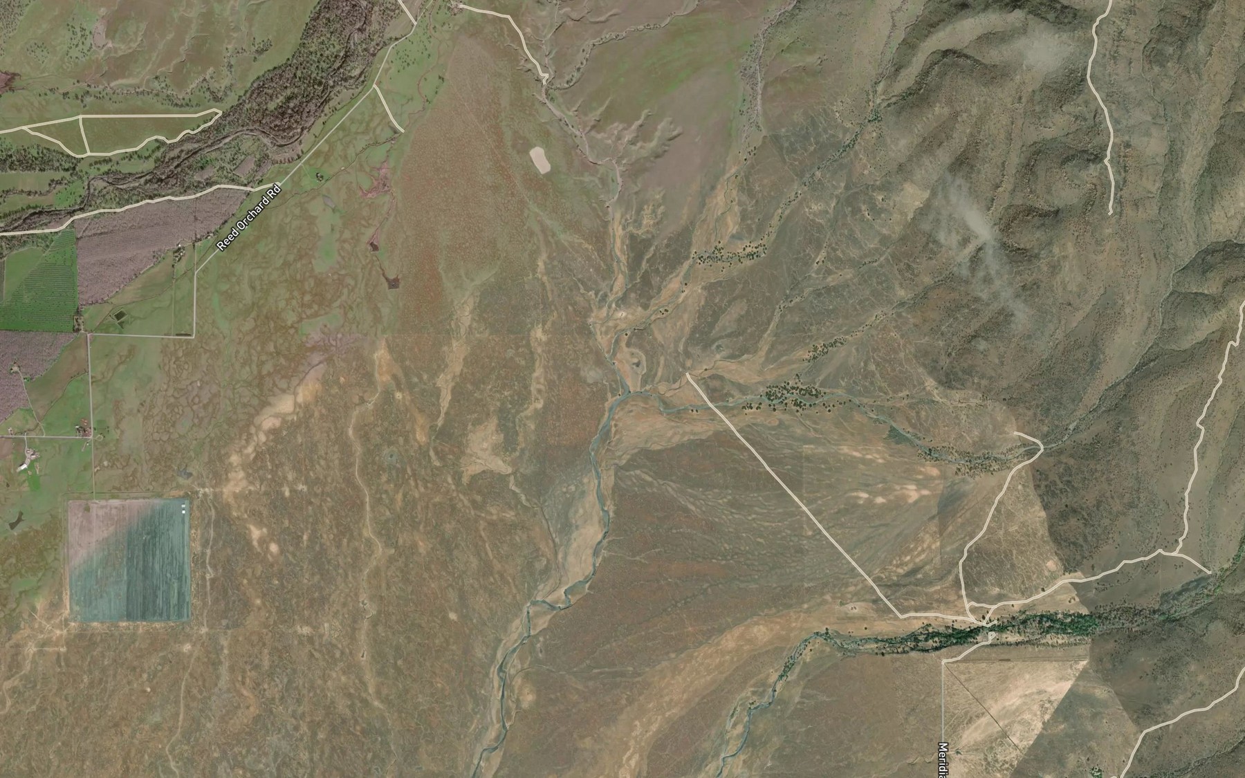 Satellite map of the Middle Fork Brush Creek
