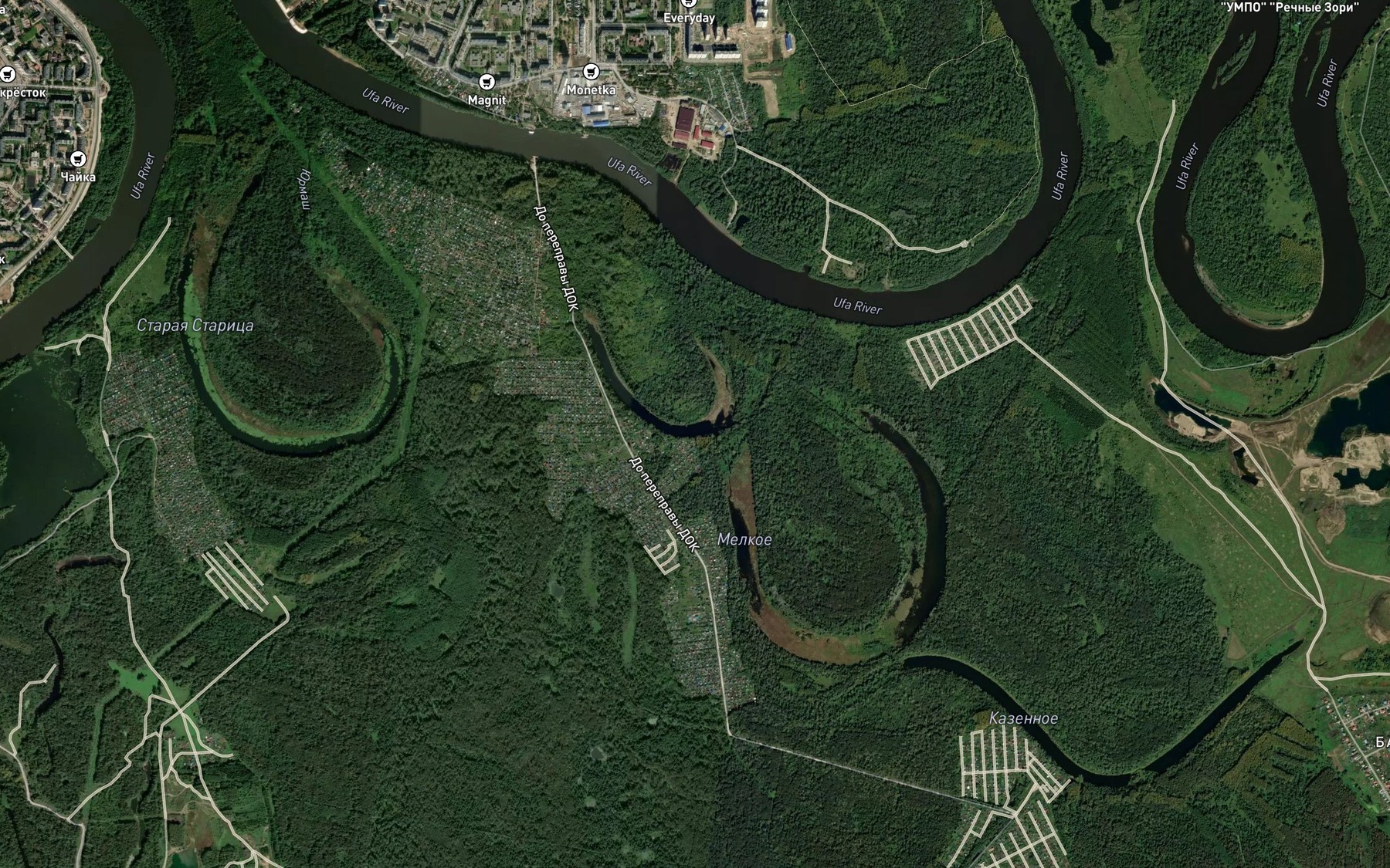 Satellite map of the Ozero Novaya Staritsa