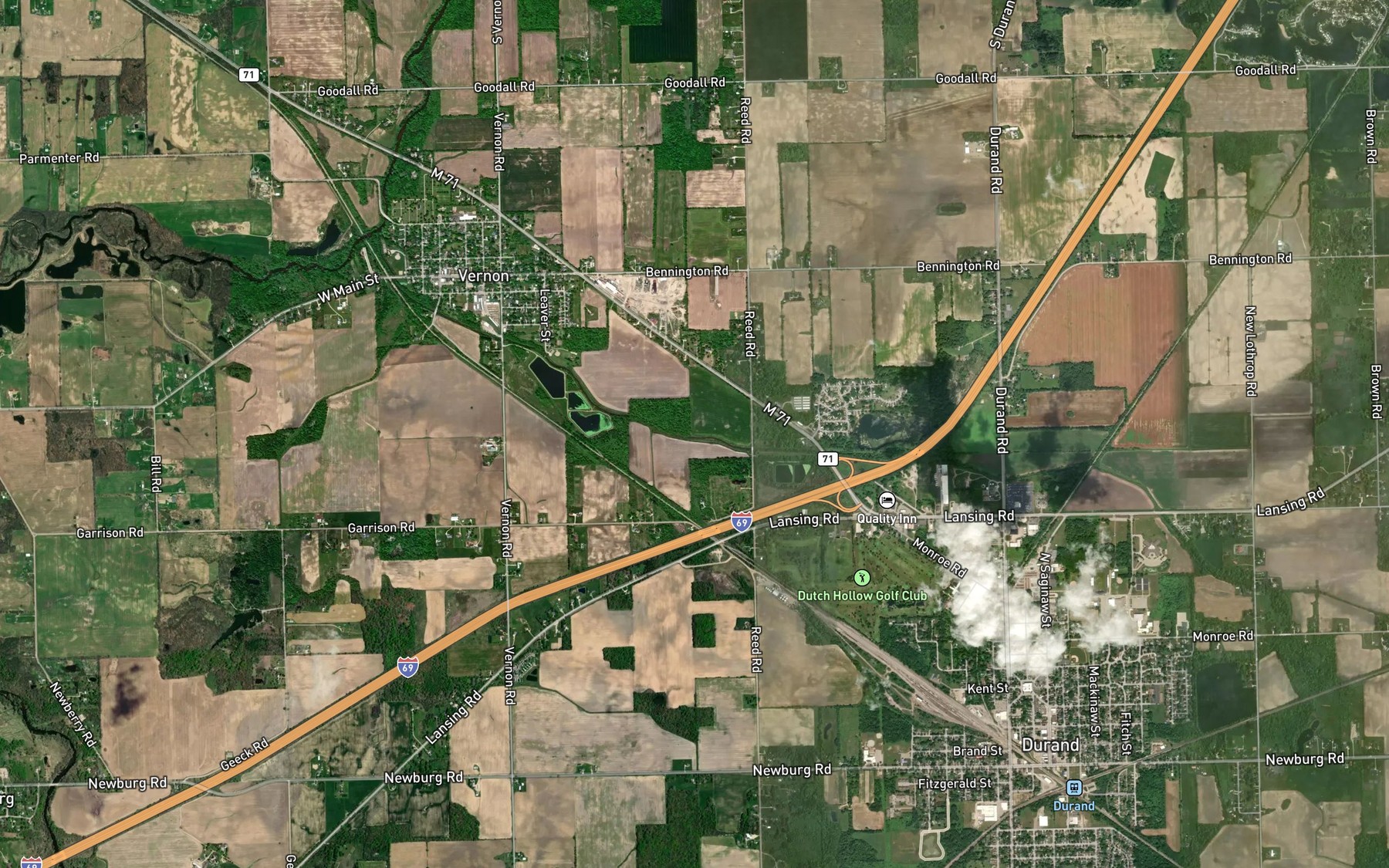 Satellite map of the Holly Drain