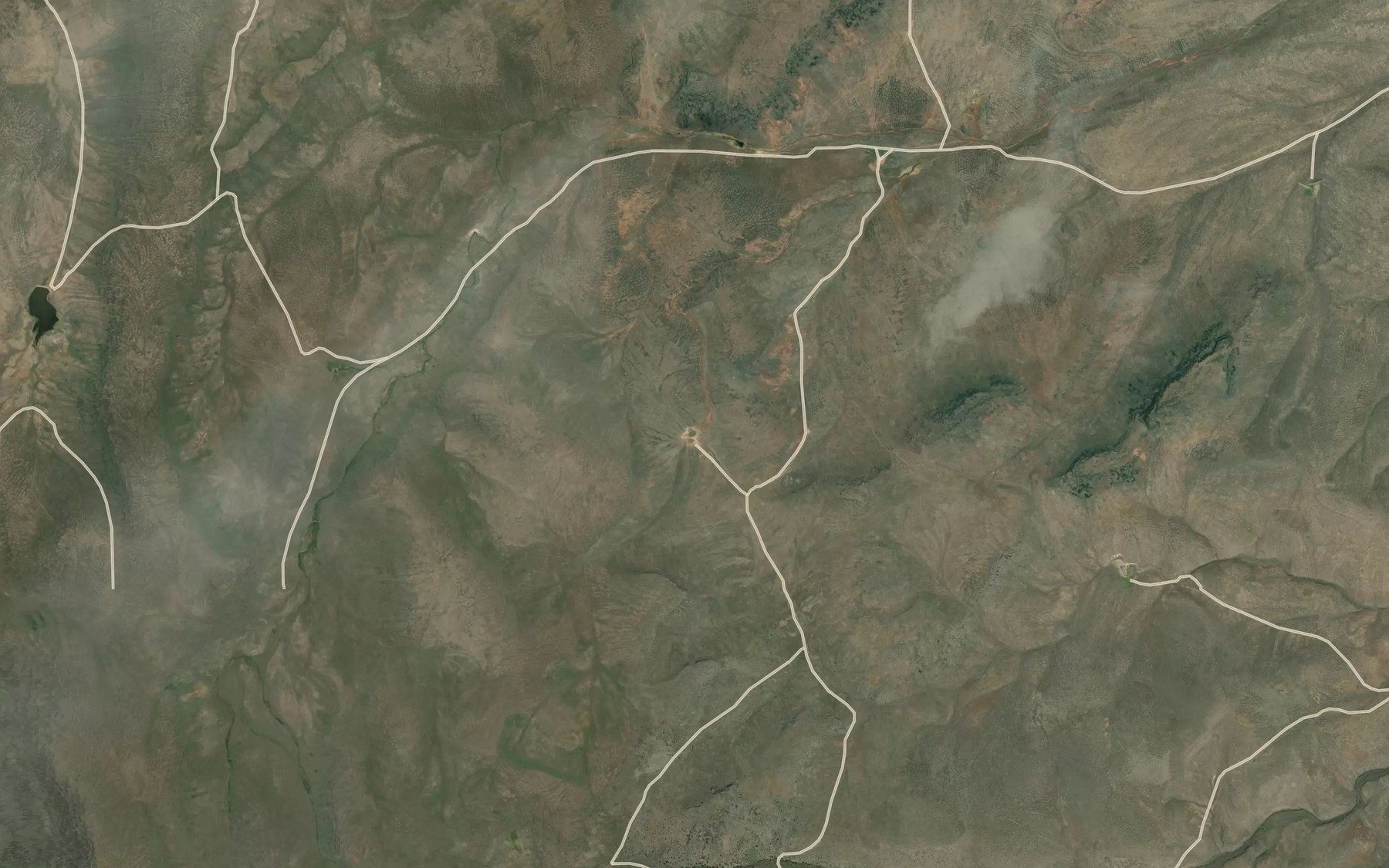 Satellite map of the Brass Cap Reservoir