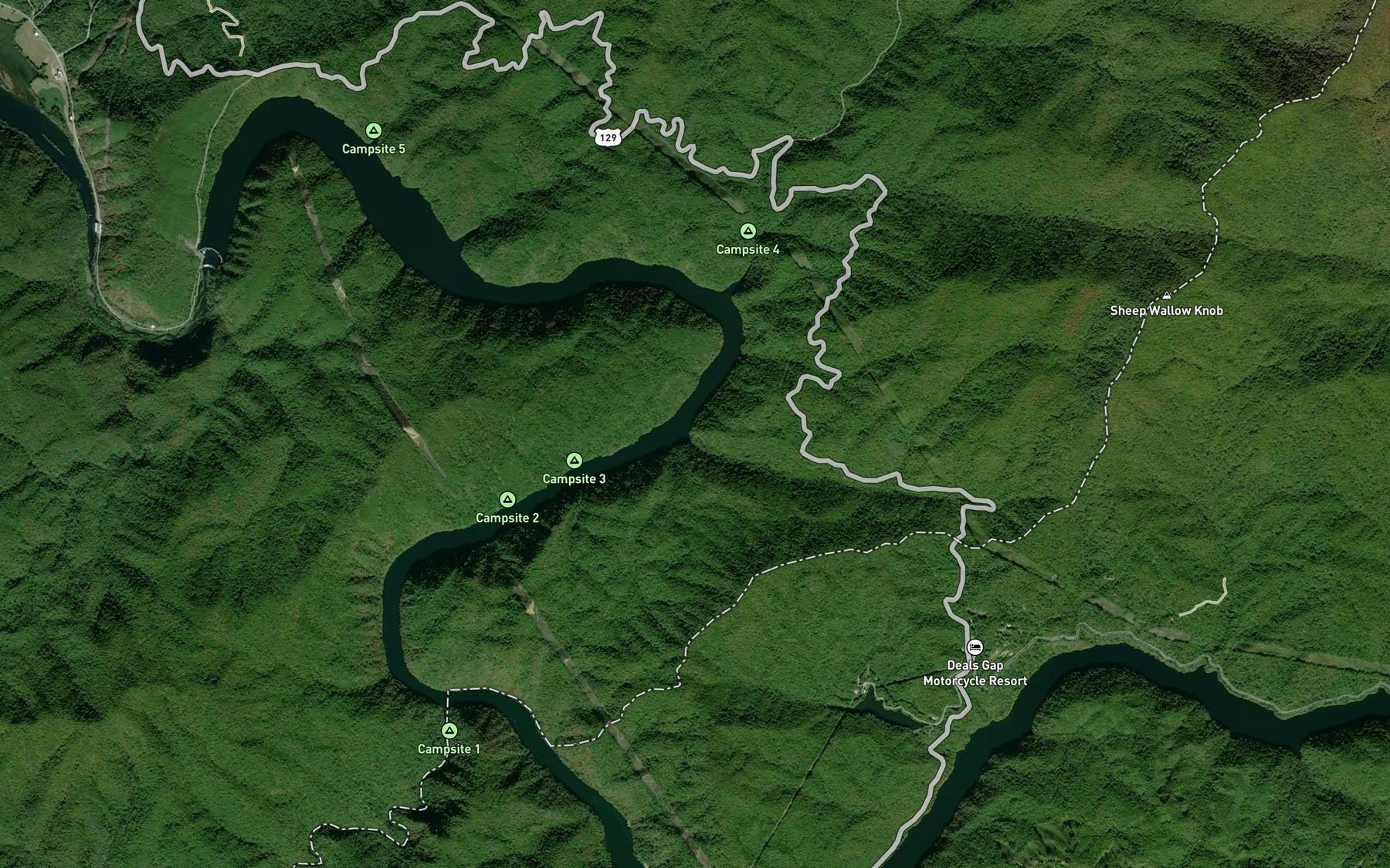 Satellite map of the Cooper Camp Branch