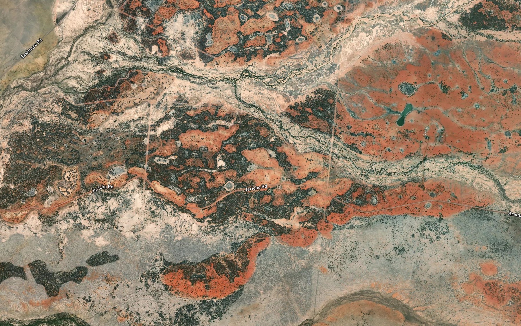 Satellite map of the Splitters Creek