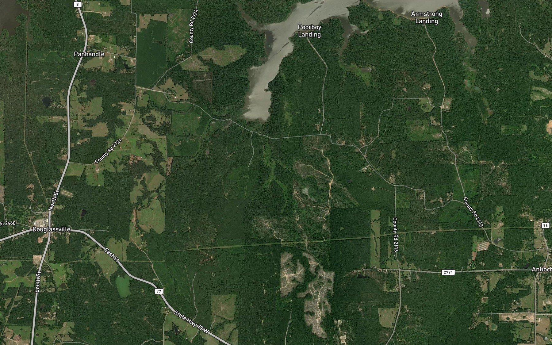 Satellite map of the Shoal Creek