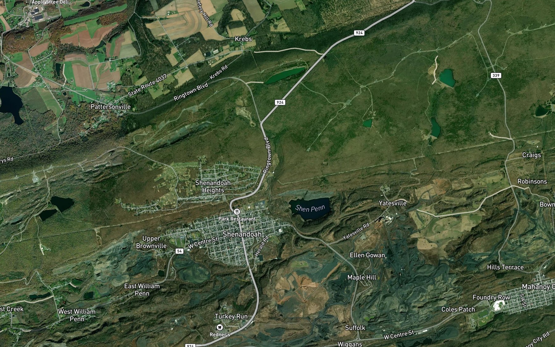 Satellite map of the Number One Reservoir