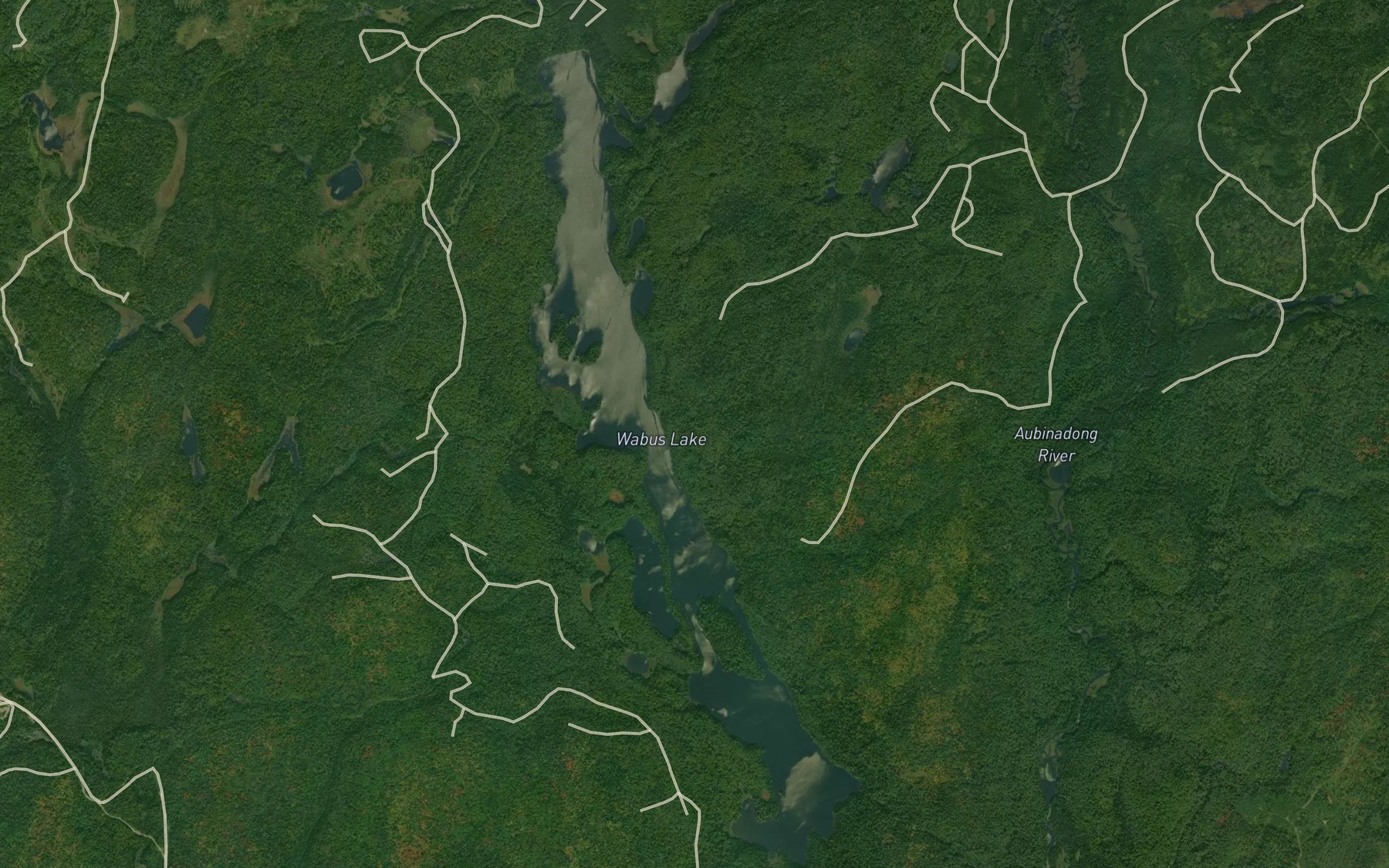 Satellite map of the Wabus Lake