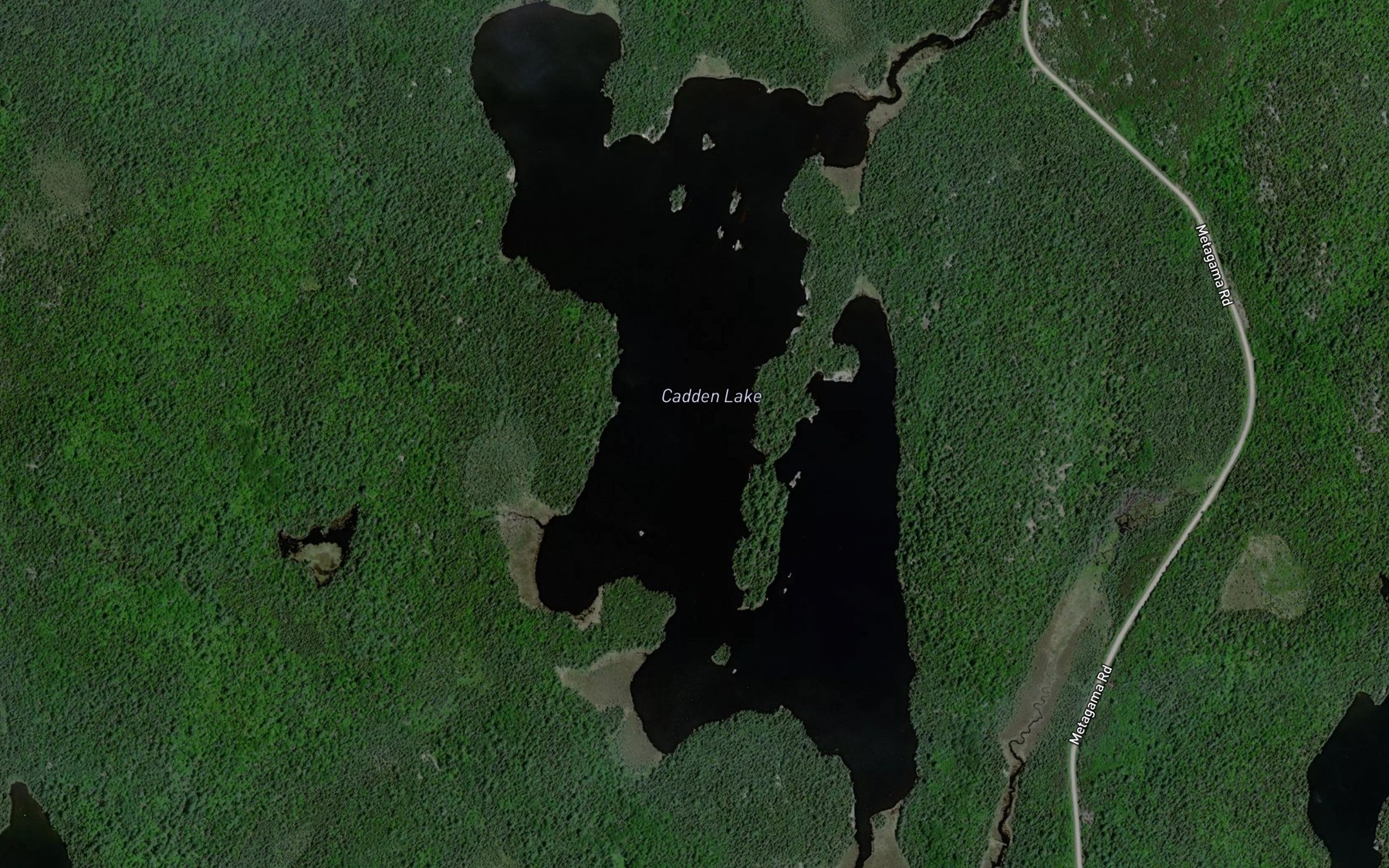 Satellite map of the Cadden Lake