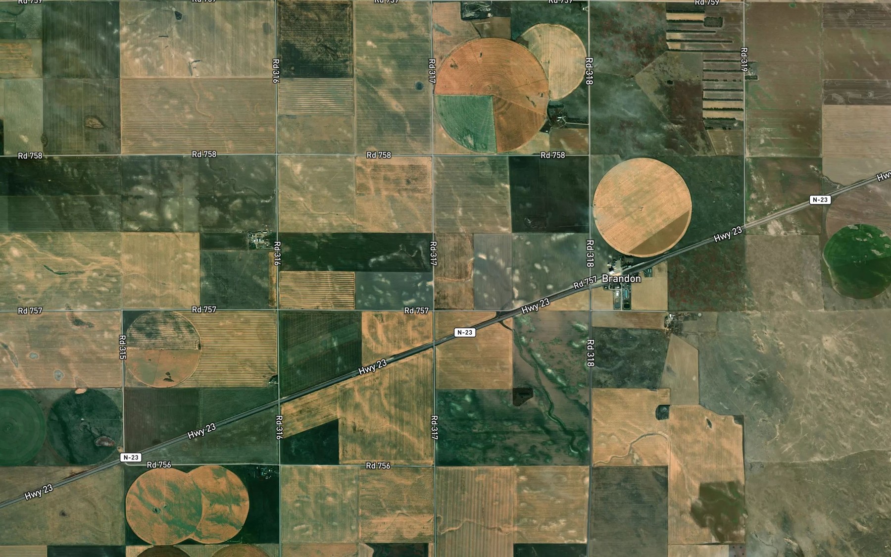 Satellite map of the Sand Creek