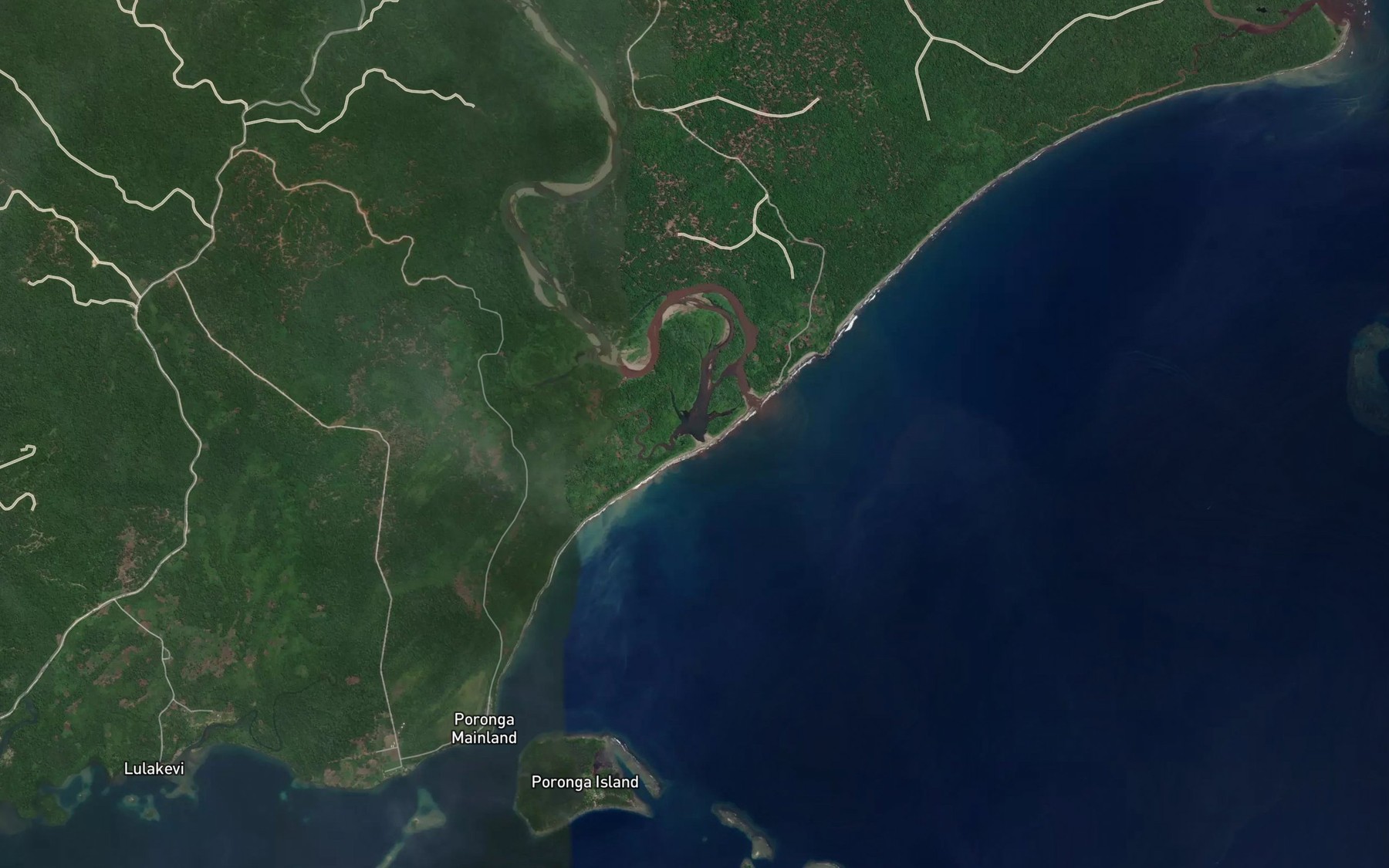 Satellite map of the Amgen River