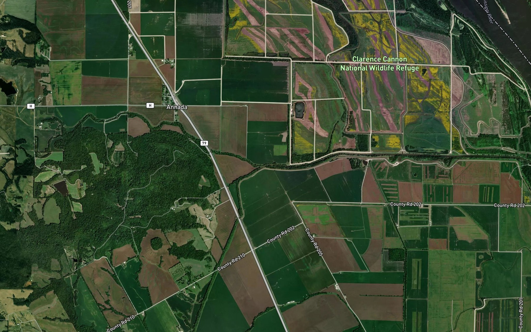 Satellite map of the Guinns Creek