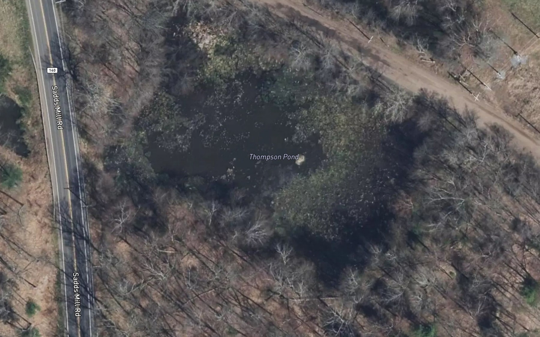 Satellite map of the Thompson Pond