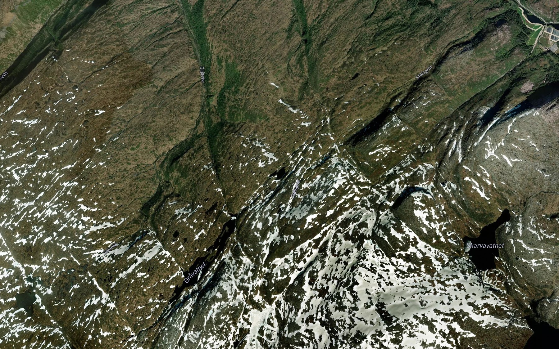 Satellite map of the Klingetjorni
