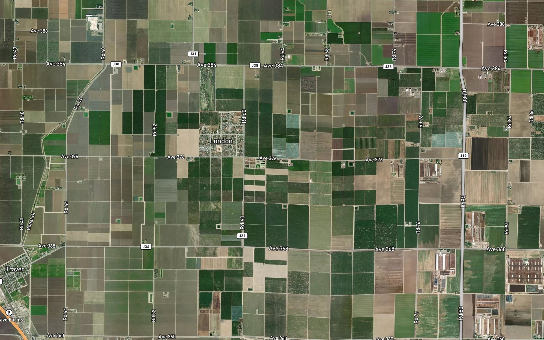 Satellite map of the King Ditch