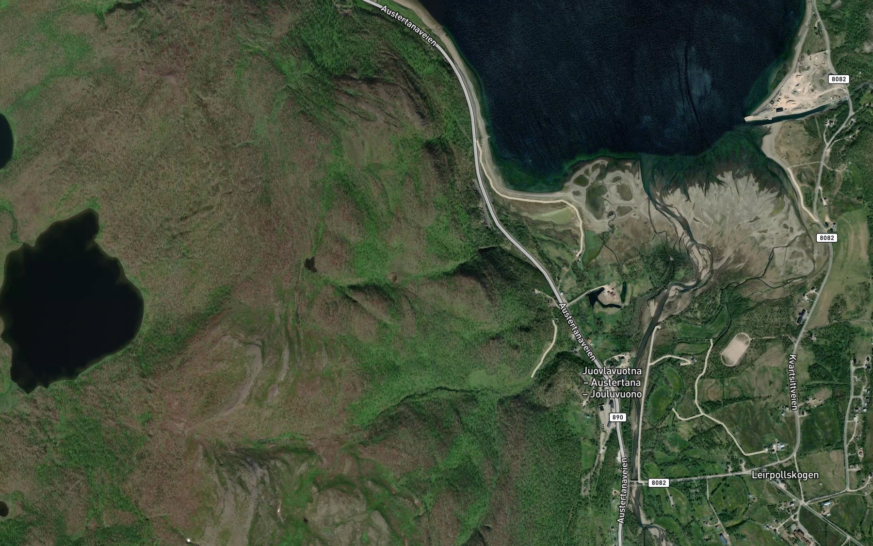 Satellite map of the Saltejakka