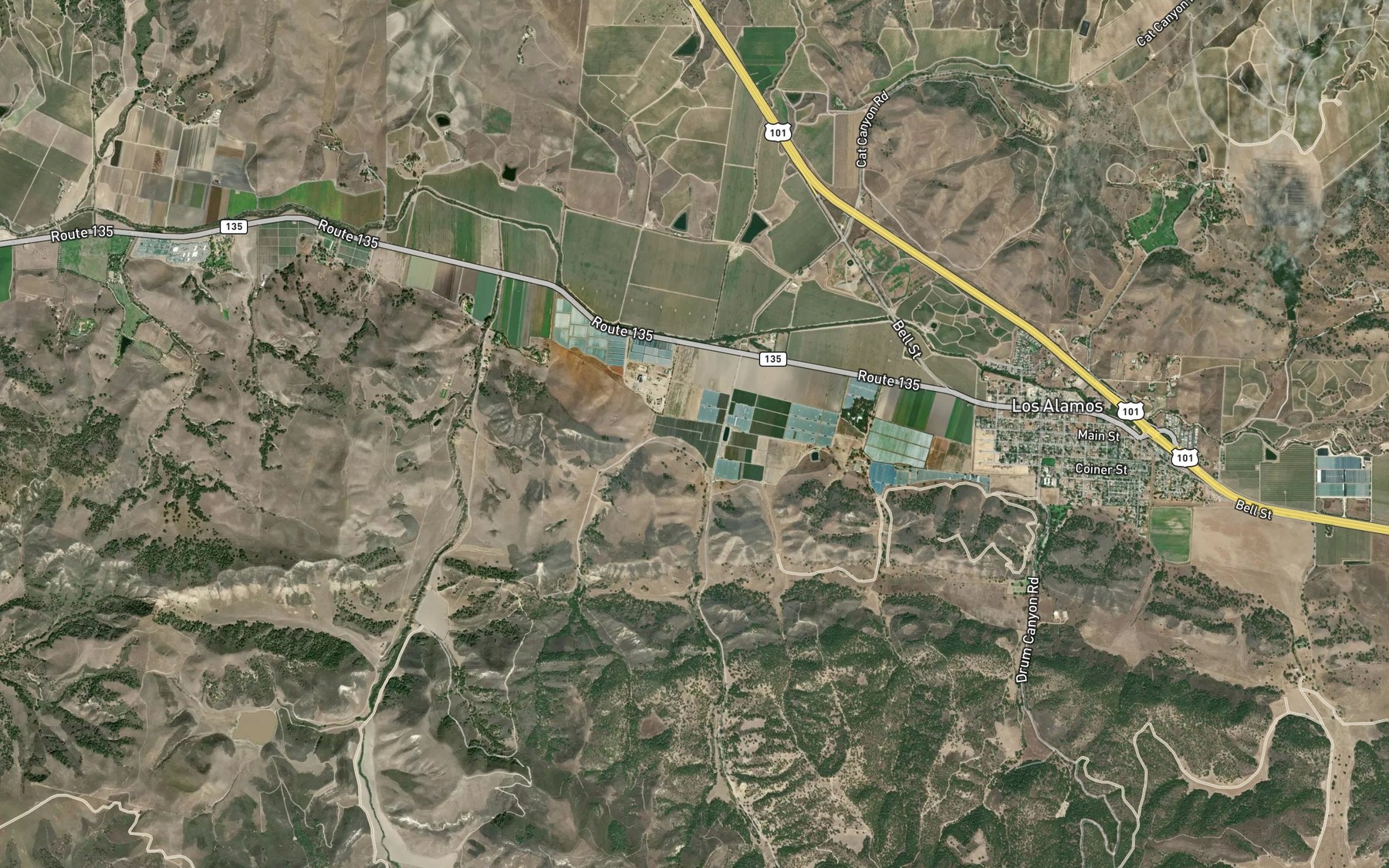 Satellite map of the Canada De Santa Rosa