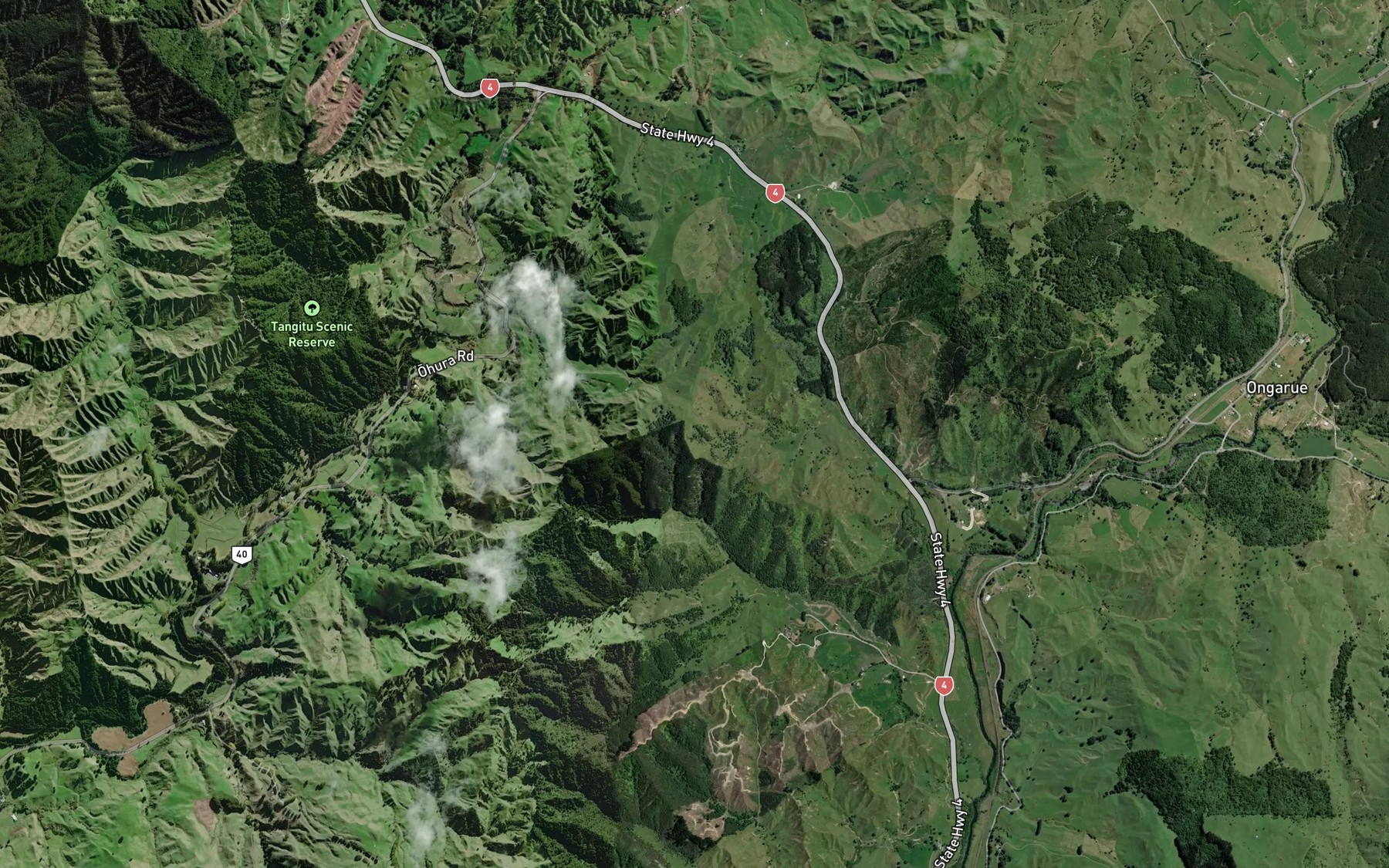 Satellite map of the Te Roto Stream