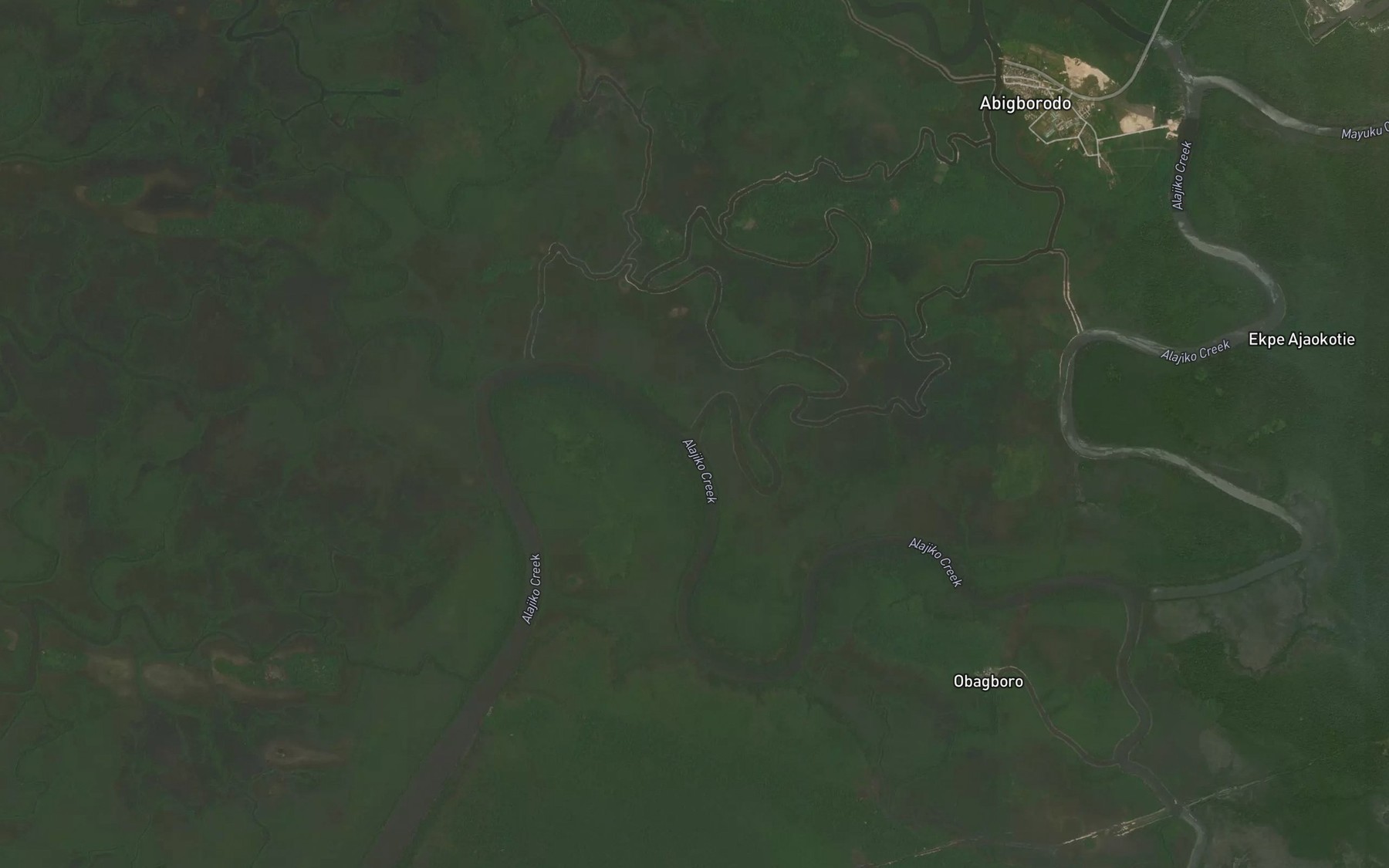 Satellite map of the Iyoro Creek