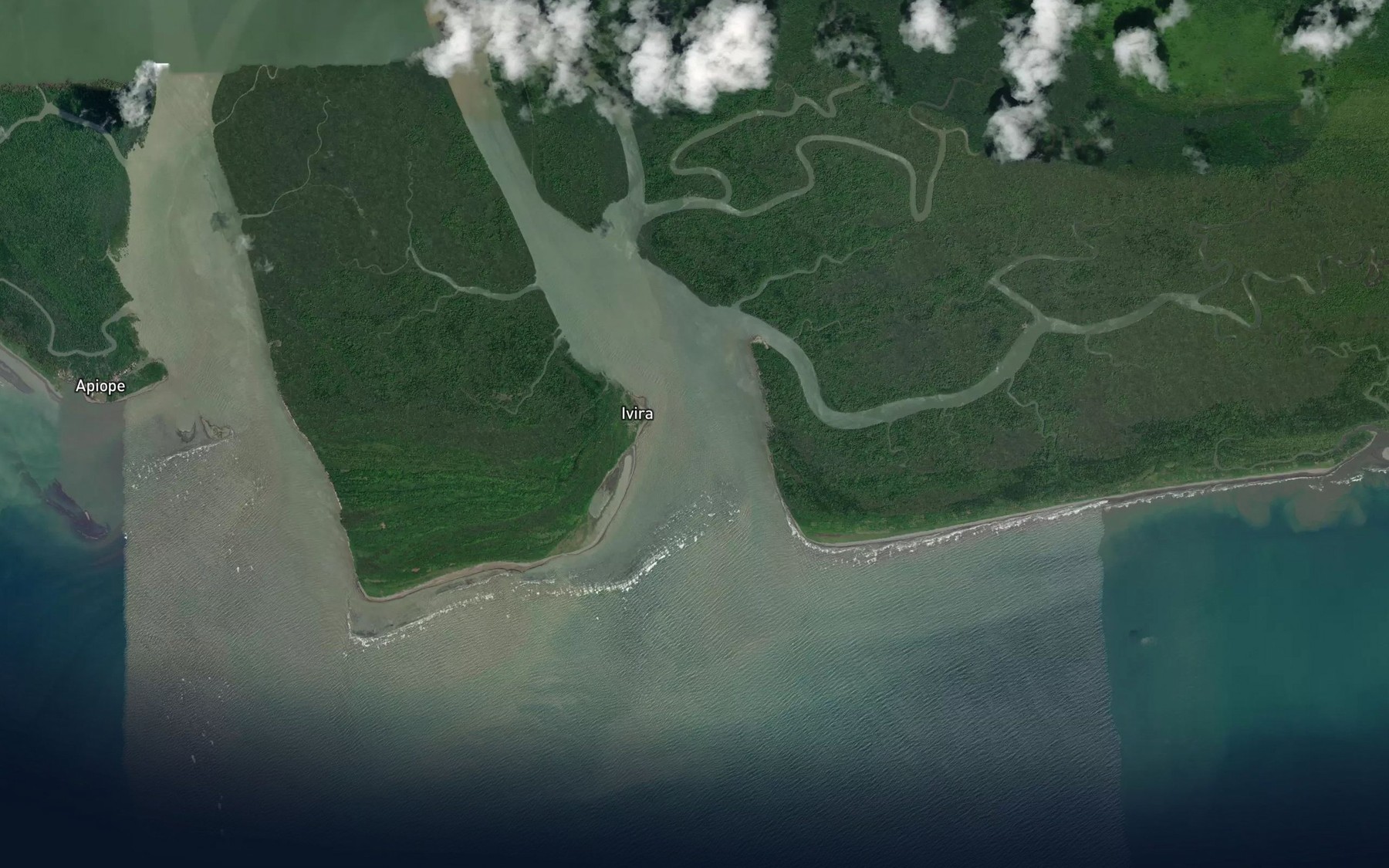 Satellite map of the Alele Passage