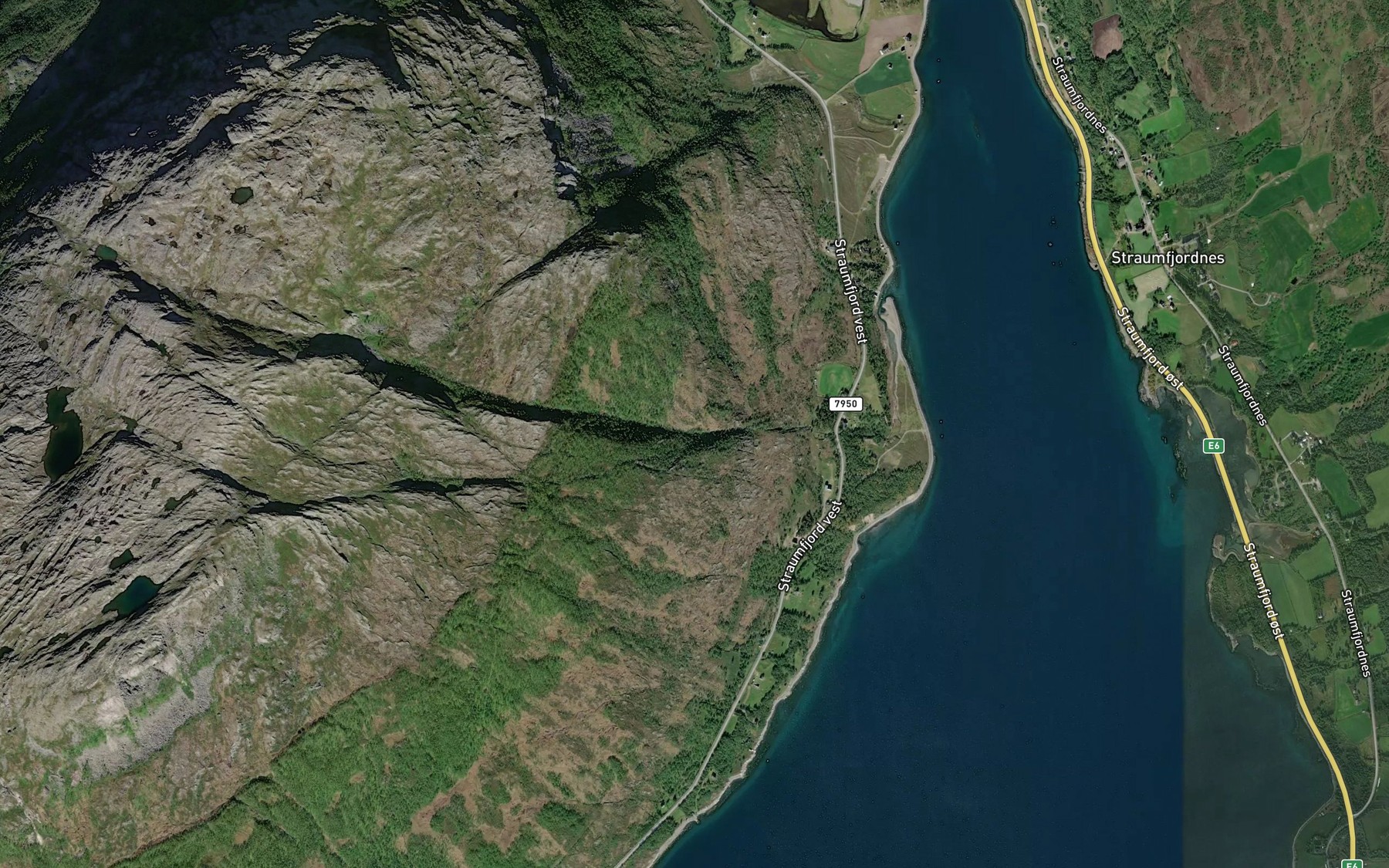 Satellite map of the Hestneselva