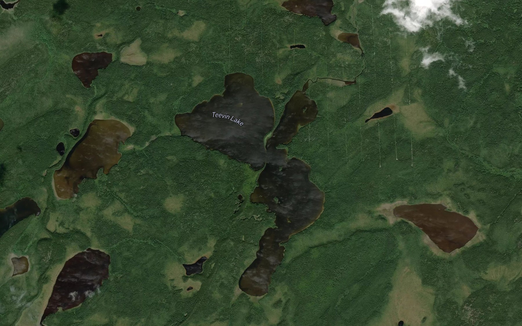 Satellite map of the Teevin Lake
