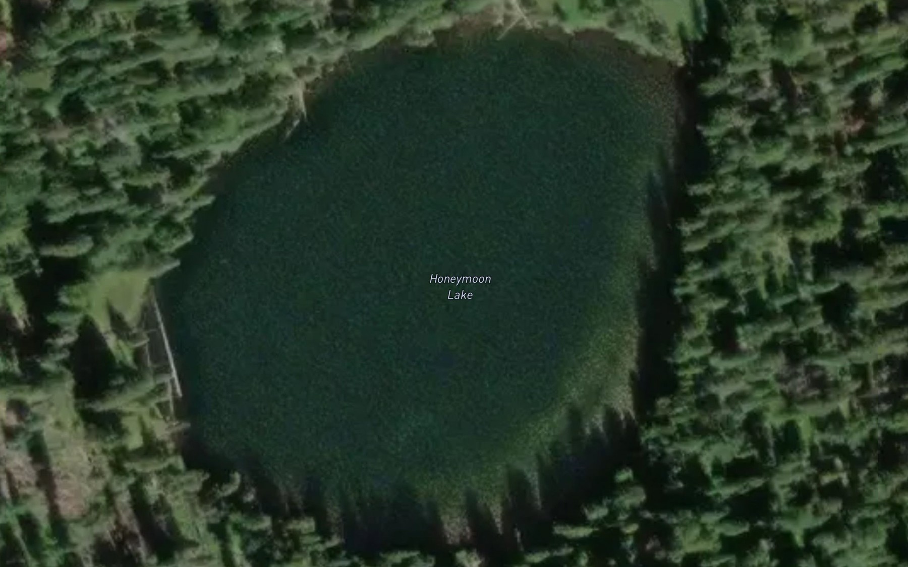 Satellite map of the Honeymoon Lake
