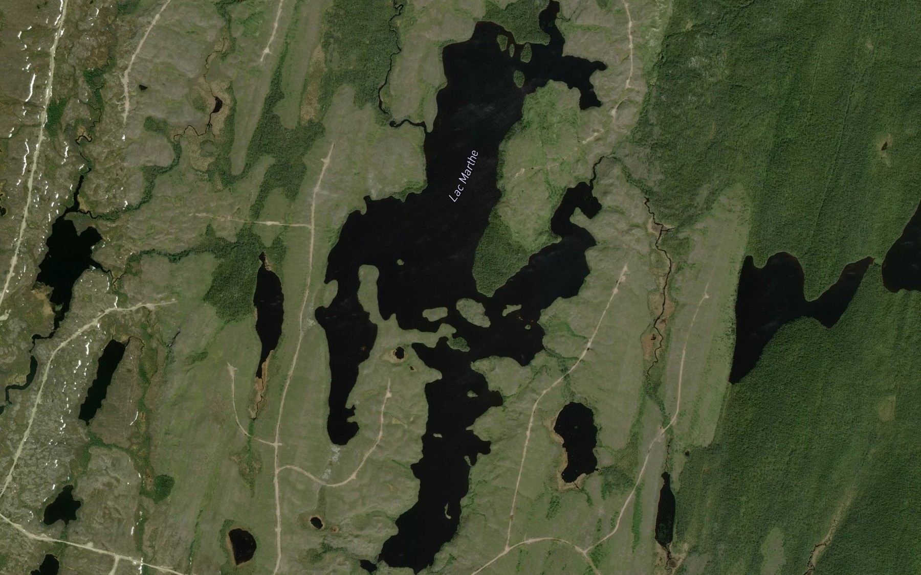 Satellite map of the Lac Marthe