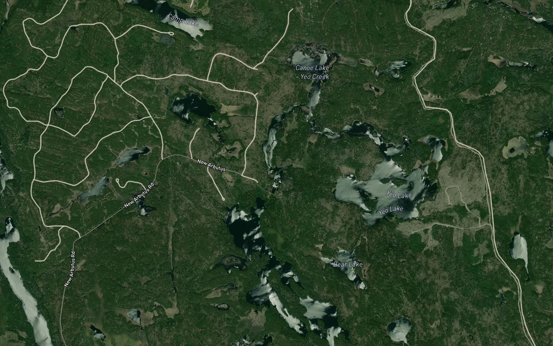 Satellite map of the Yeo Creek